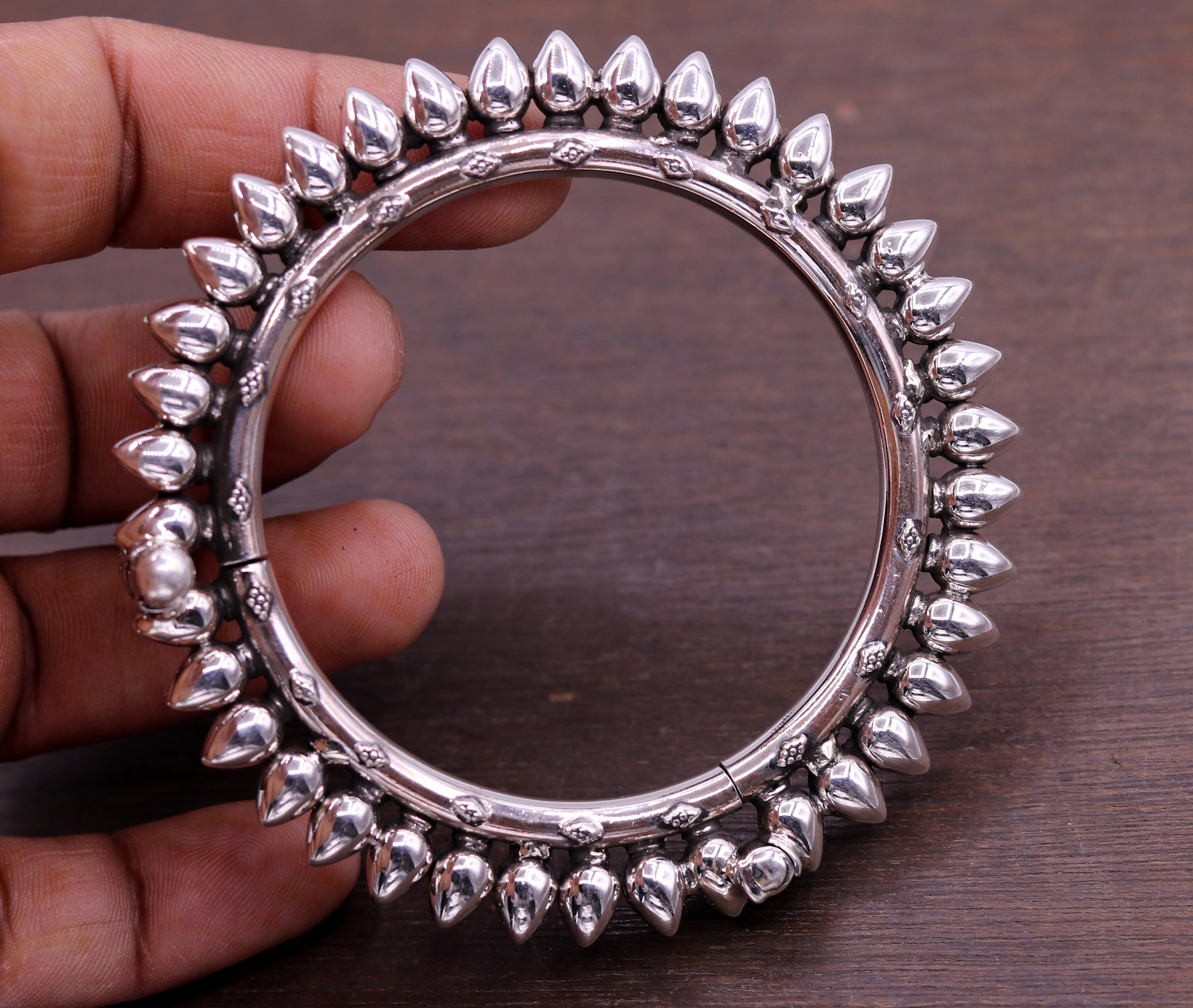 Vintage stylish  925 sterling silver handmade gorgeous tribal bangle bracelet kada tribal wedding jewelry nsk159 - TRIBAL ORNAMENTS