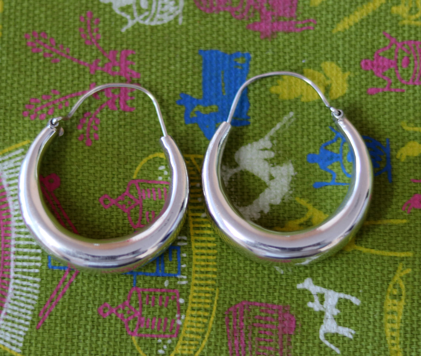 925 sterling silver handmade fabulous plain shining hoops earrings kundal unisex tribal bell dance jewelry from india s575 - TRIBAL ORNAMENTS