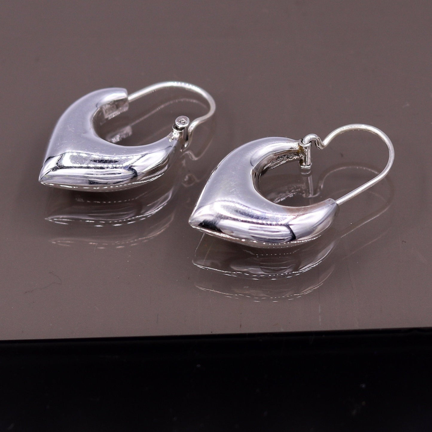 925 sterling pure silver handmade vintage customized design fabulous unisex hoops earrings kundal, ethnic bali tribal jewelry india s585 - TRIBAL ORNAMENTS