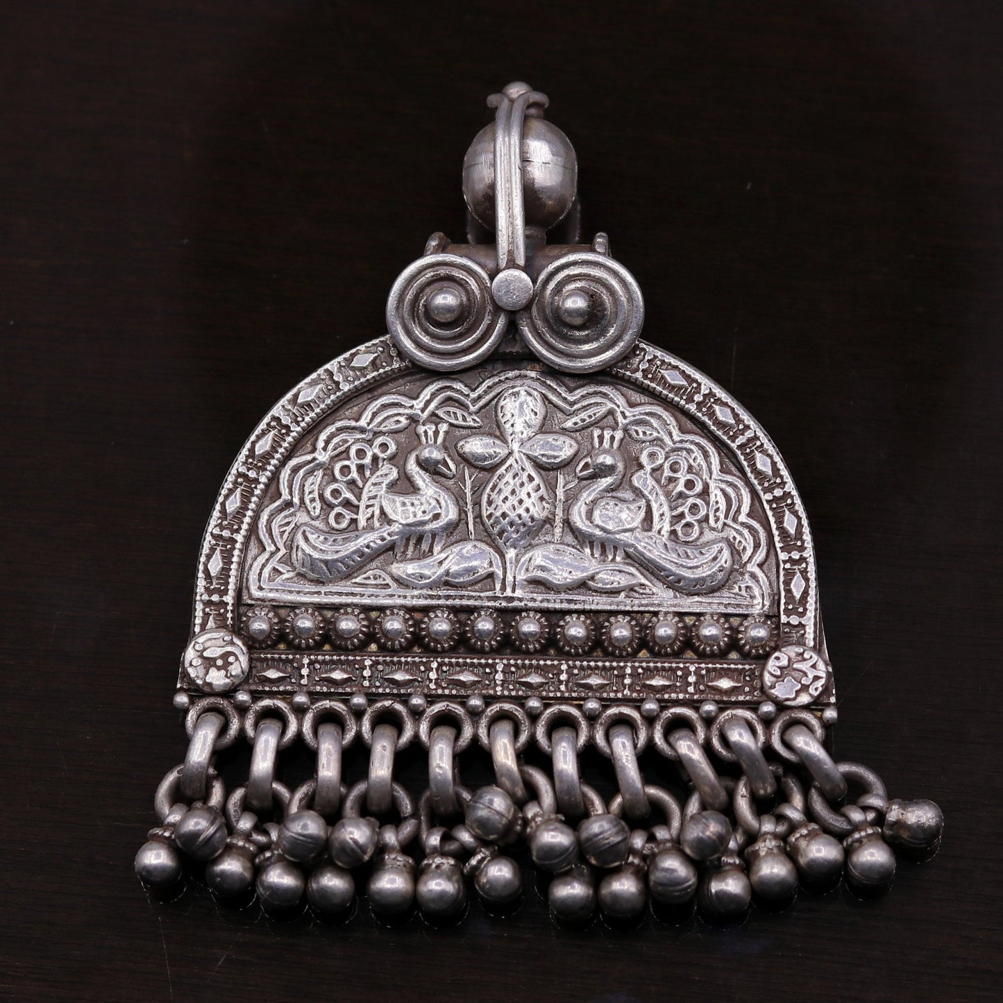 925 sterling silver solid peacock design vintage customized design handmade pedant gorgeous tribal personalized jewelry from india nsp260 - TRIBAL ORNAMENTS
