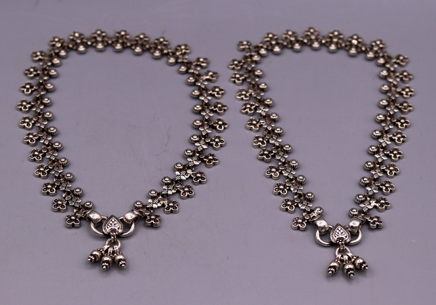10.5" 925 sterling silver handmade vintage design ankle bracelet excellent bride made tribal anklet jewelry pretty gifting to her ank35 - TRIBAL ORNAMENTS