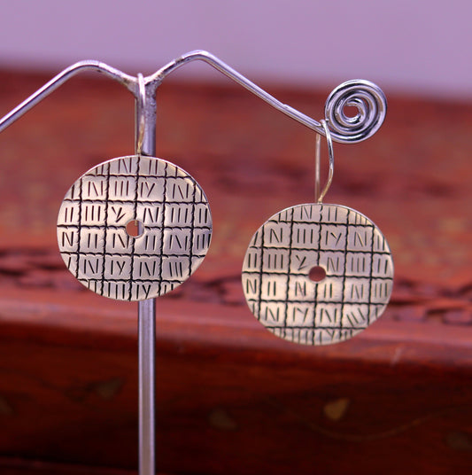 925 sterling silver hoops earring, drop dangle earrings, women's earring jewelry tribal jewelry india s604 - TRIBAL ORNAMENTS