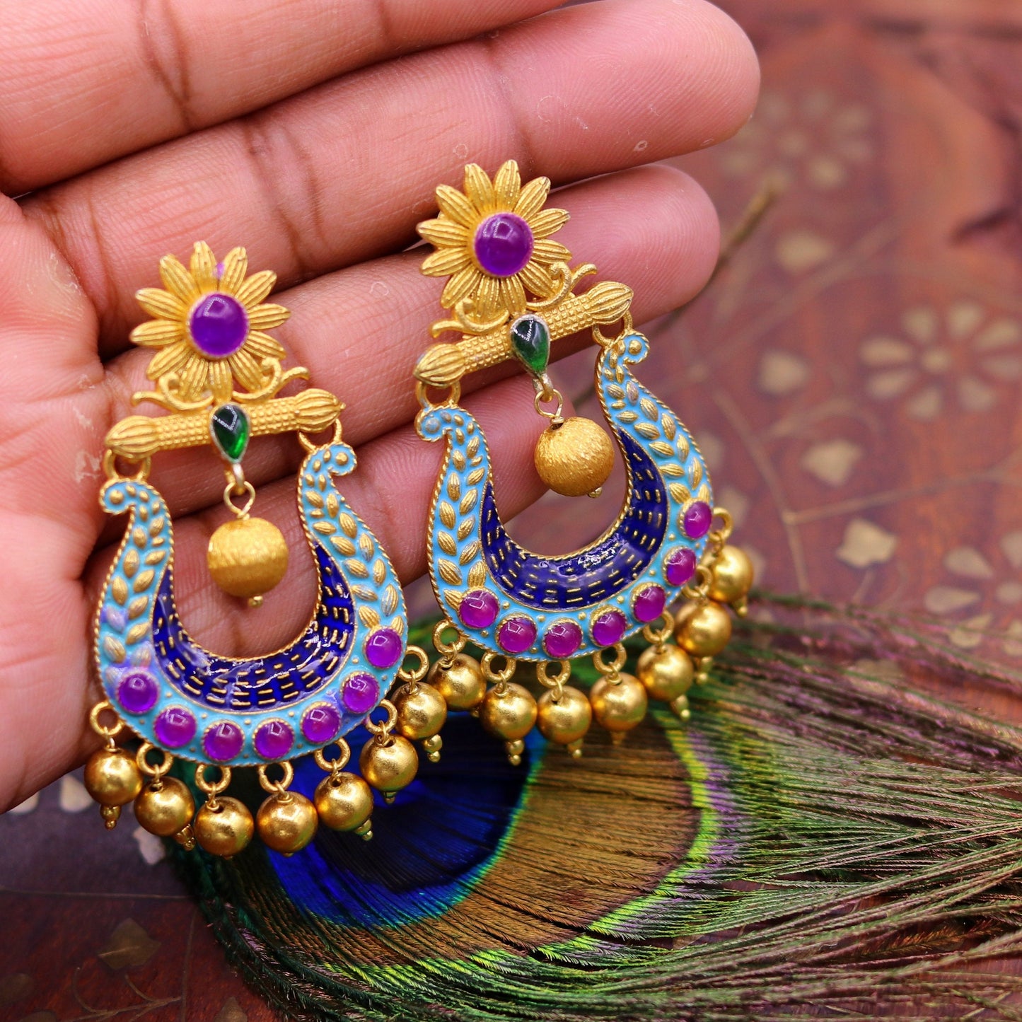 925 sterling silver handmade vintage customized design stud earrings drop dangle wedding party jewelry tribal jewelry for girl's s647 - TRIBAL ORNAMENTS