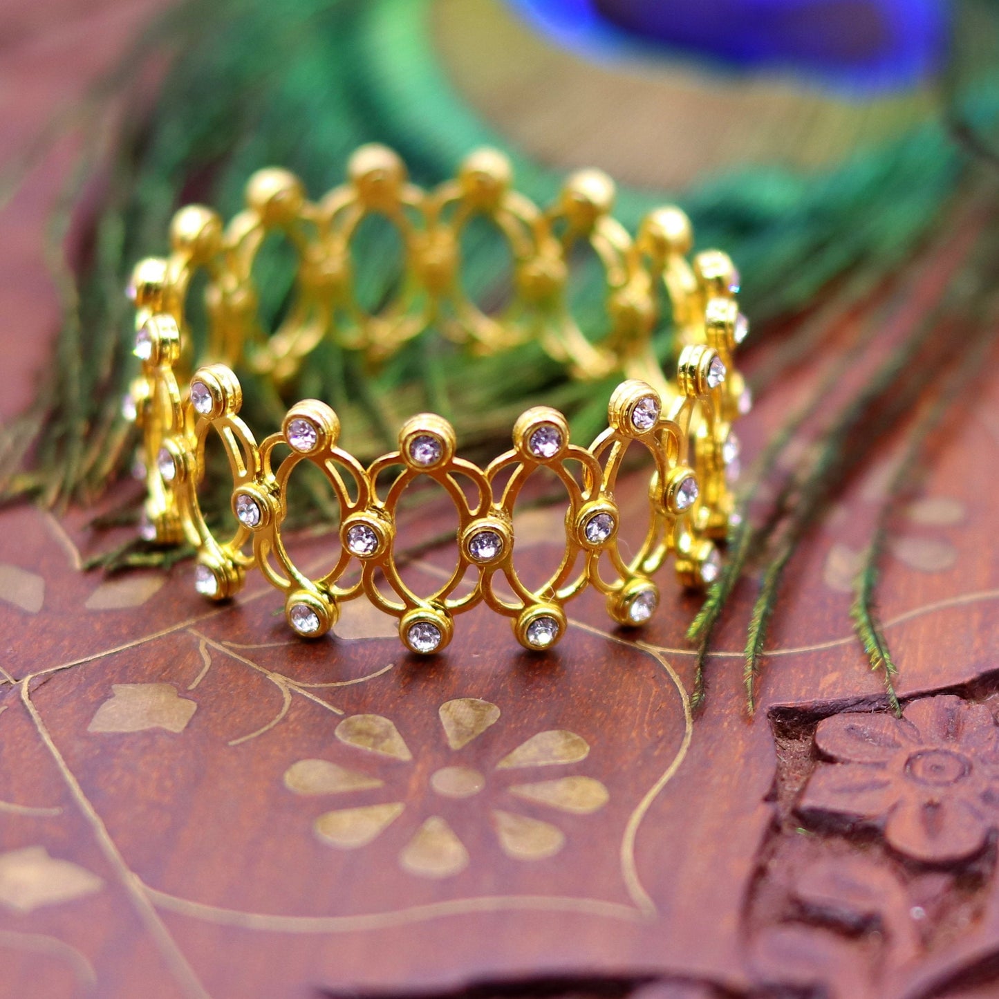925 Sterling silver gold polished handmade combo use bangle or ring band customized adjustable jewelry for girl's women's from india ba38 - TRIBAL ORNAMENTS