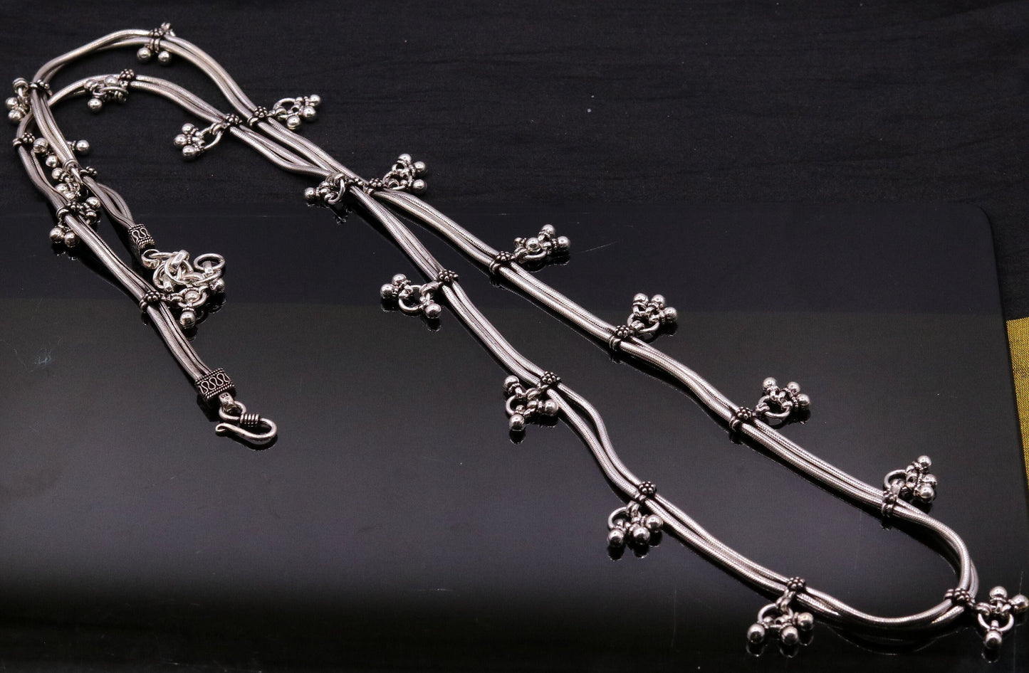 All size double line Adjustable 925 sterling silver handmade snake chain belly chain, waist chain, sari chain belt belly dance jewelry wch20 - TRIBAL ORNAMENTS