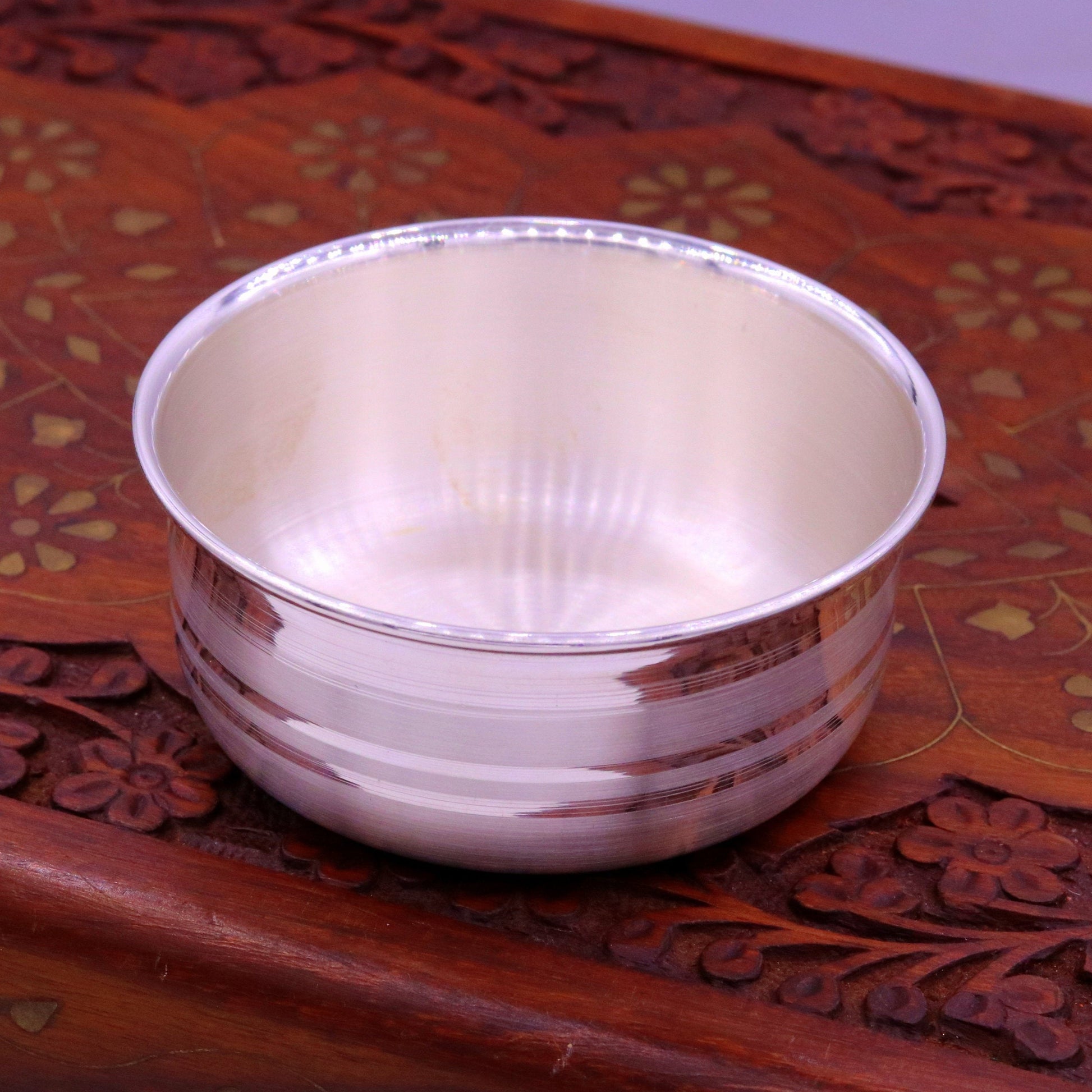 Handmade 999 solid silver baby bowl, excellent silver utensils from india, plain high quality silver vessels, silver kitchen utensils sv06 - TRIBAL ORNAMENTS