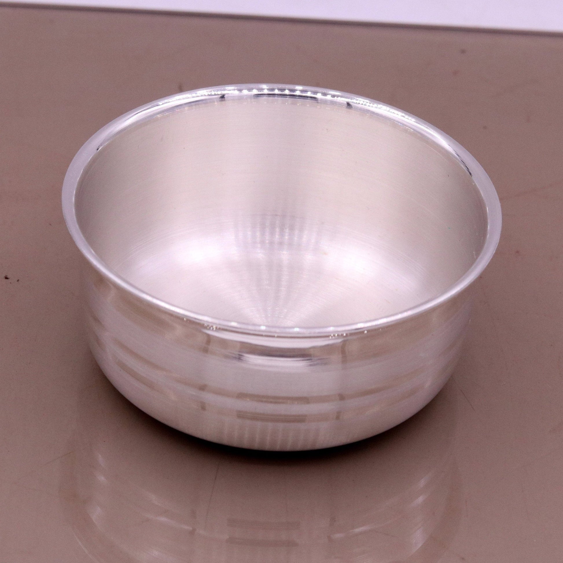 Plain design handmade 999 solid silver bowl, silver vessels, silver utensils, solid silve baby bowl for medical use for health sv07 - TRIBAL ORNAMENTS