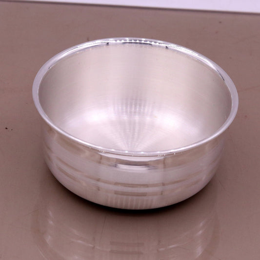Handmade 999 solid silver baby bowl, excellent silver utensils from india, plain high quality silver vessels, silver kitchen utensils sv06 - TRIBAL ORNAMENTS