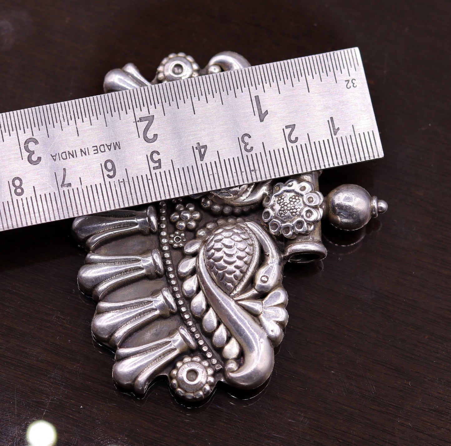 Vintage antique design handmade 925 sterling silver gorgeous design peacock pendant ethnic tribal jewelry from India nsp247 - TRIBAL ORNAMENTS