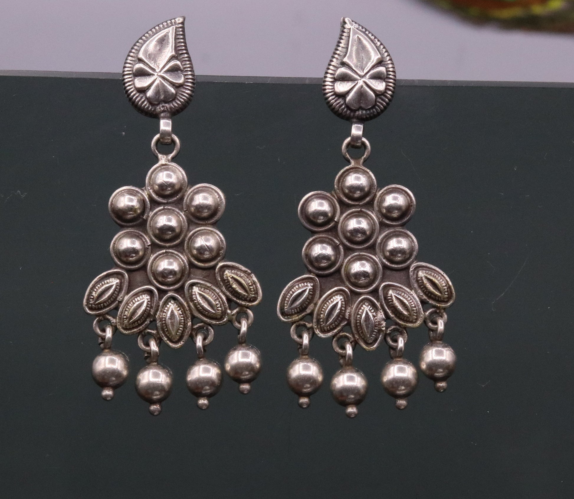 925 Pure silver stud earring unique vintage handmade design drop dangle earring ethnic tribal earring modern trend stylish jewelry  s818 - TRIBAL ORNAMENTS