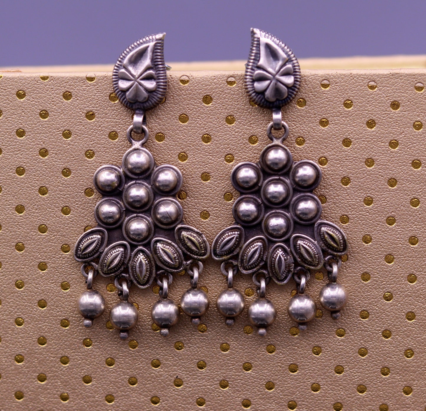 925 Pure silver stud earring unique vintage handmade design drop dangle earring ethnic tribal earring modern trend stylish jewelry  s818 - TRIBAL ORNAMENTS