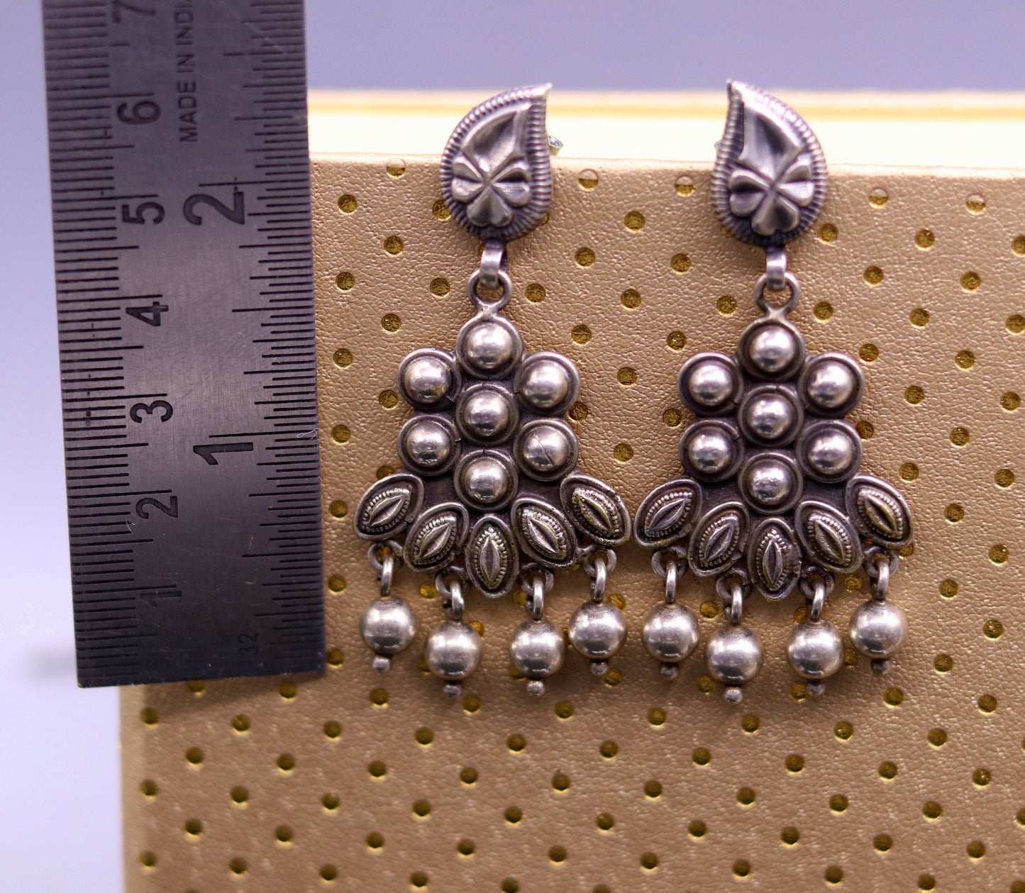 925 Pure silver stud earring unique vintage handmade design drop dangle earring ethnic tribal earring modern trend stylish jewelry  s818 - TRIBAL ORNAMENTS