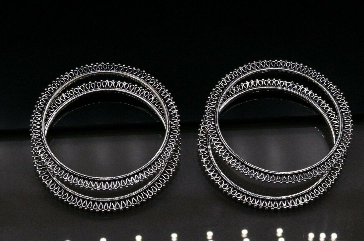 925 sterling silver handmade gorgeous bangle bracelet gorgeous kada kangan set for women jewelry ba09 - TRIBAL ORNAMENTS