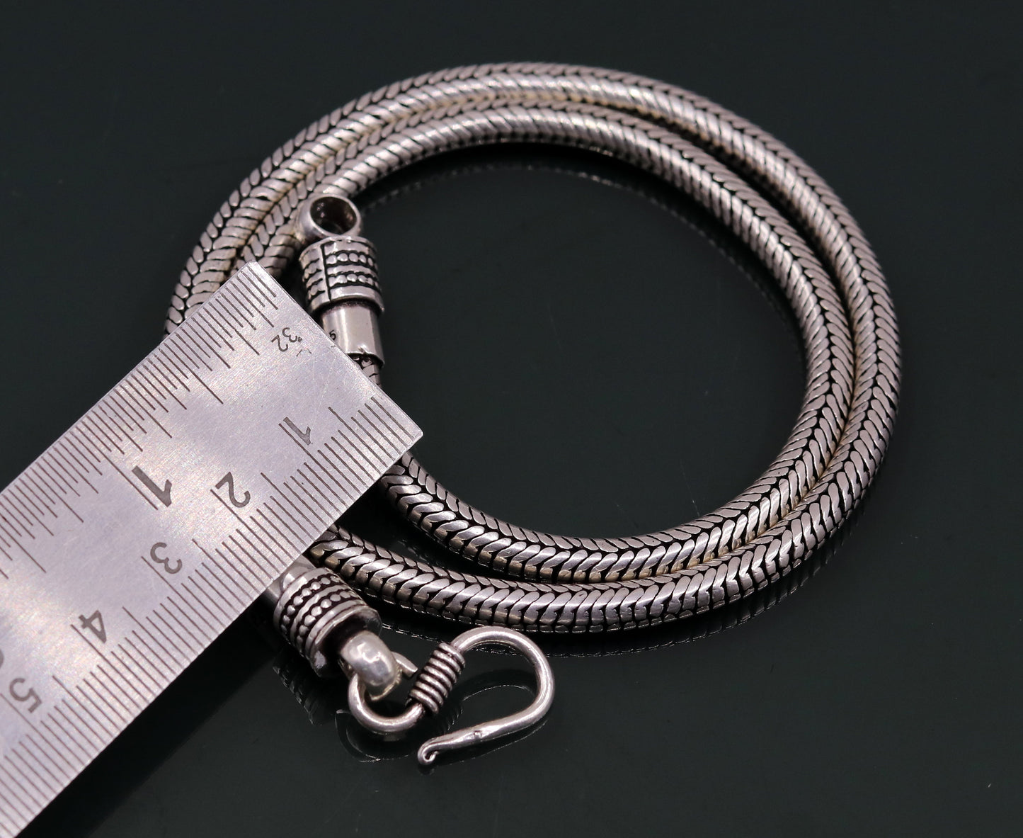 Vintage design 925 sterling silver handmade 18" snake chain pendant chain excellent oxidized silver solid chain necklace tribal jewelry CH60 - TRIBAL ORNAMENTS