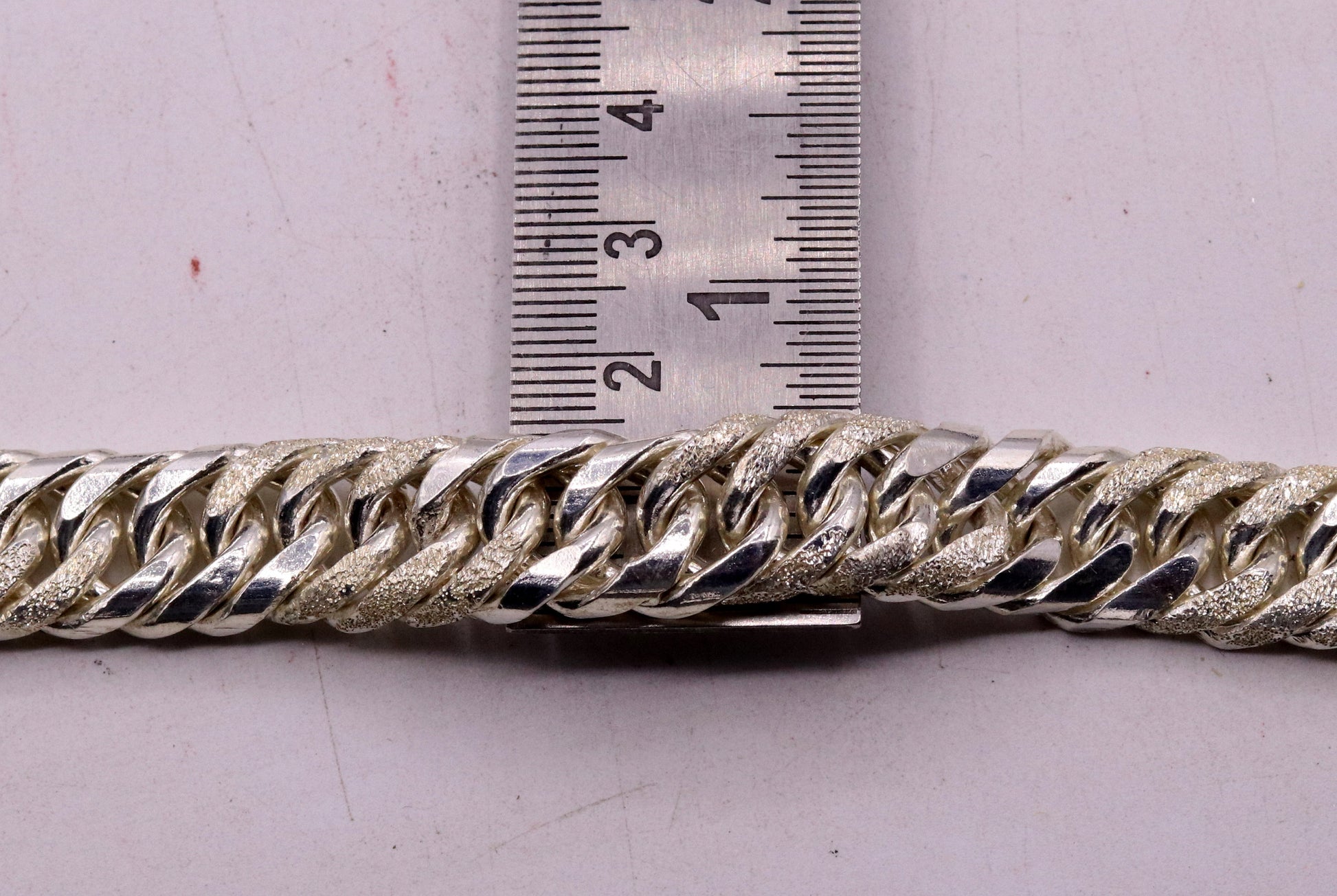 8" solid long Vintage antique cuban link chain 925 sterling silver bracelet, excellent unisex gifting custom made jewelry from india sbr151 - TRIBAL ORNAMENTS