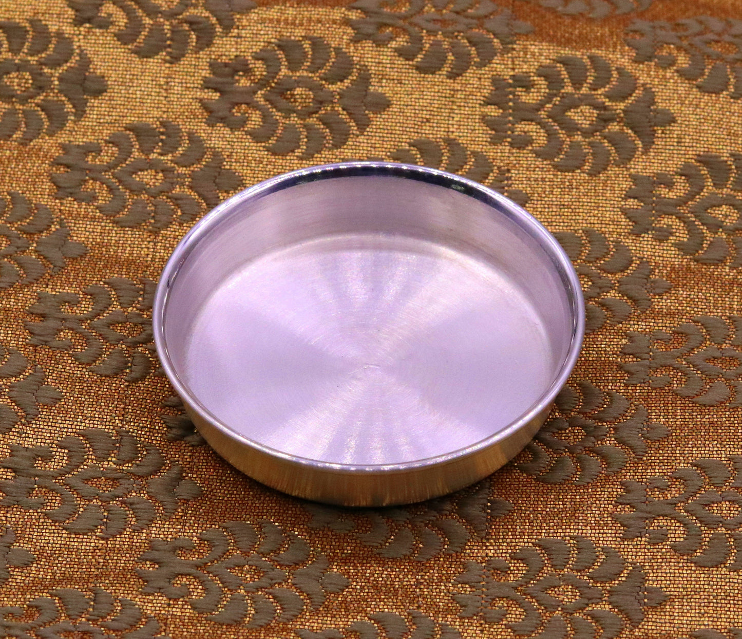 99.99 pure silver handmade silver small baby plate and spoon set, silver has antibacterial properties for stay healthy, silver vessels sv10 - TRIBAL ORNAMENTS