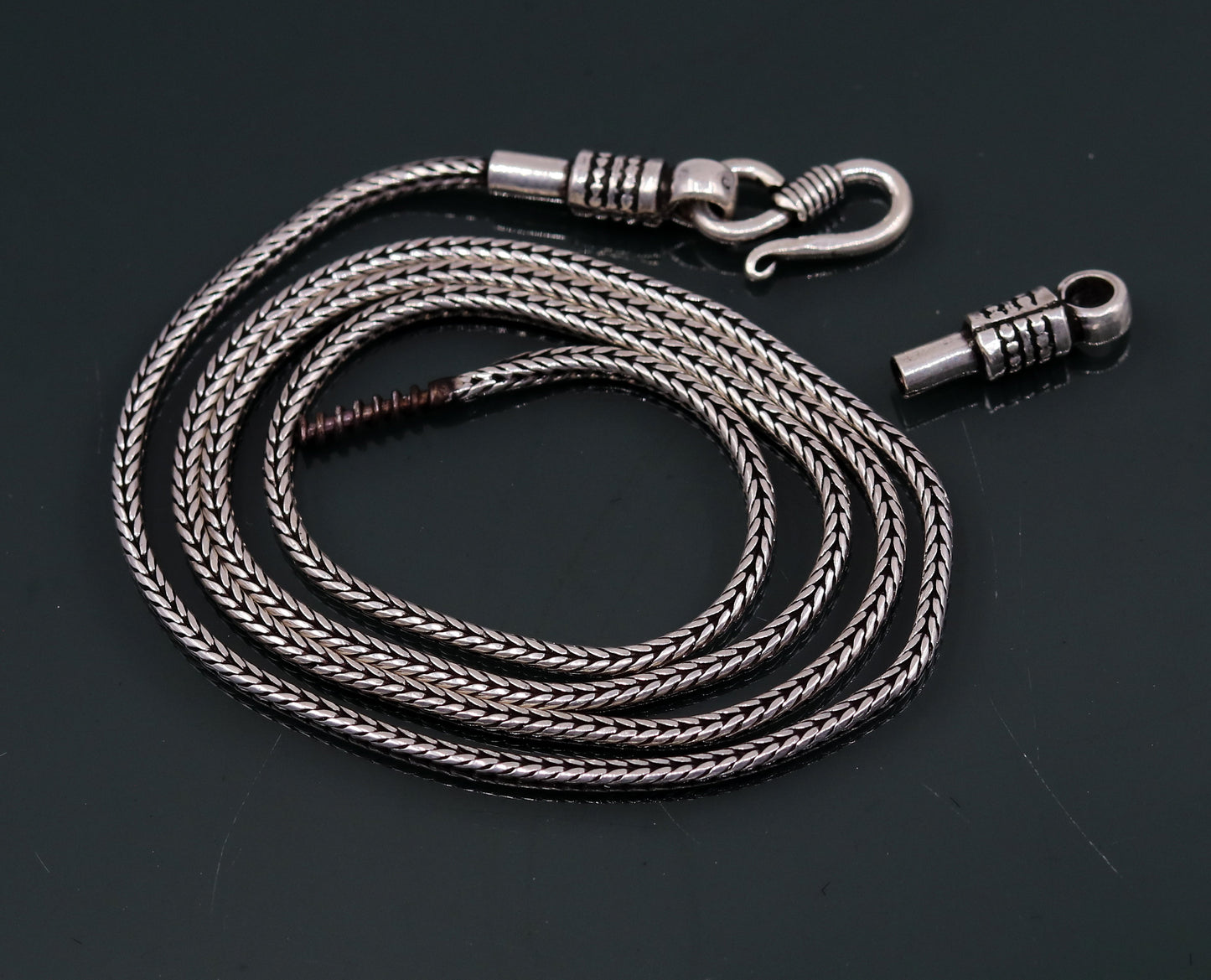 18" to 24" 2mm 925 sterling silver vintage style wheat chain necklace, screw chain, pendant chain for pendant, customized necklace jewelry ch70 - TRIBAL ORNAMENTS