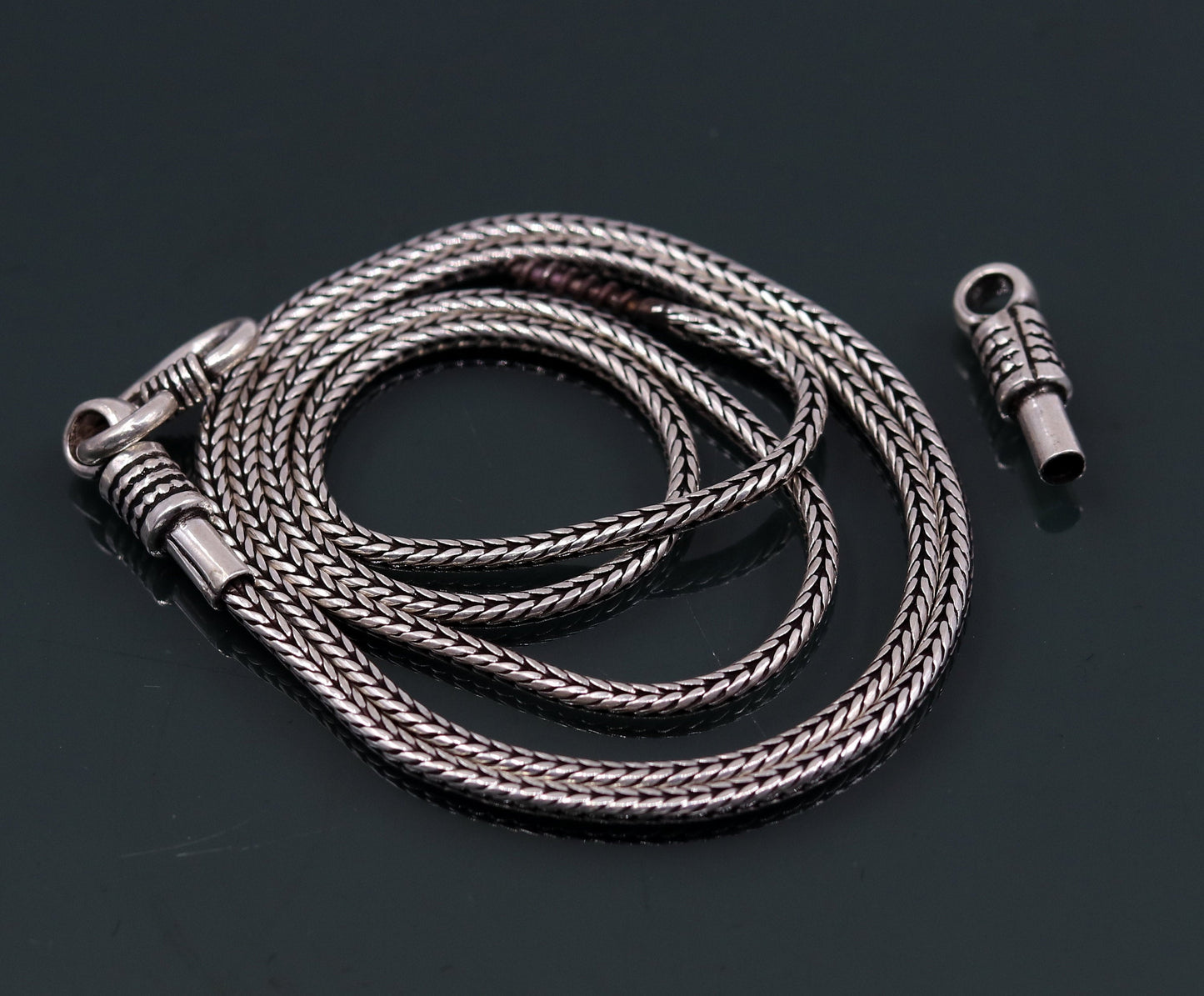 Unique design 2mm wheat design 925 sterling silver chain necklace, screw chain,pendant chain for pendant, vintage design necklace jewelry ch71 - TRIBAL ORNAMENTS