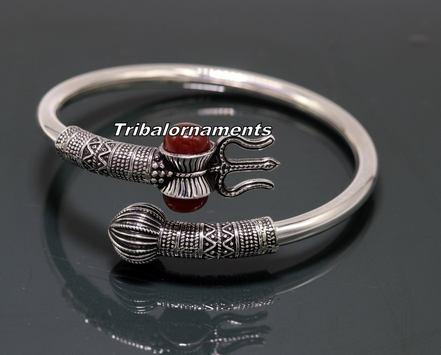 vintage design Handcrafted 925 sterling silver bangle bracelet kada excellent god shiva trident customized jewelry, excellent gifting nsk238 - TRIBAL ORNAMENTS