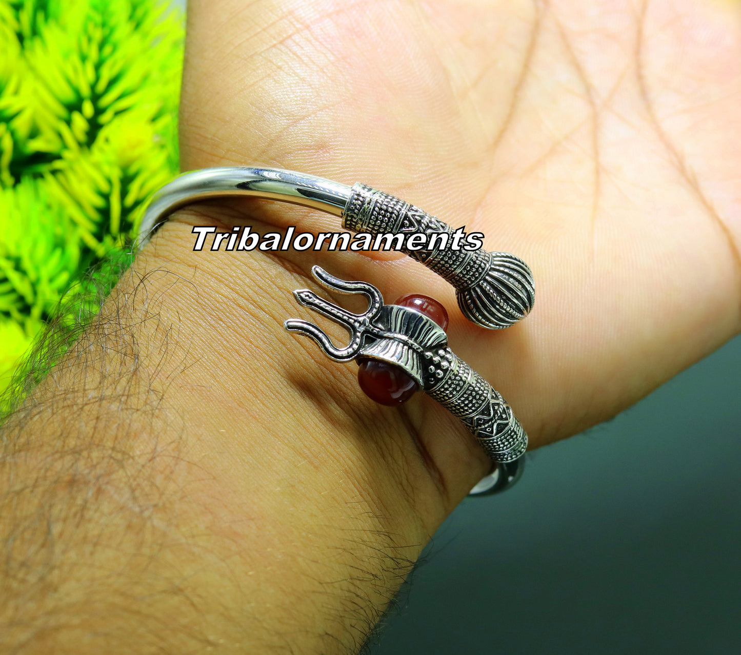 vintage design Handcrafted 925 sterling silver bangle bracelet kada excellent god shiva trident customized jewelry, excellent gifting nsk238 - TRIBAL ORNAMENTS
