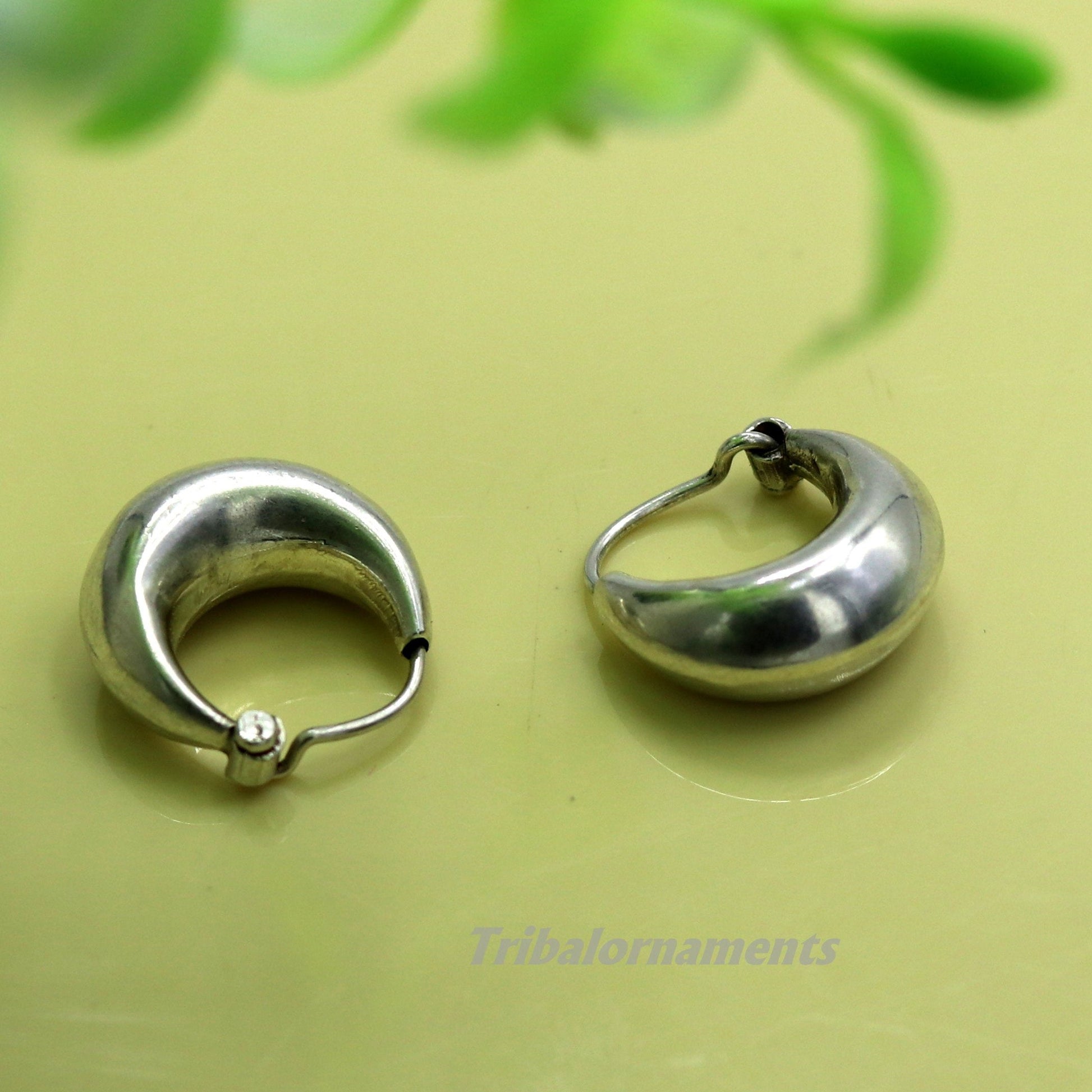 Traditional jewelry 925 sterling silver handmade vintage ethnic style hoops earrings kundal,ethnic pretty tribal belly dance jewelry s850 - TRIBAL ORNAMENTS