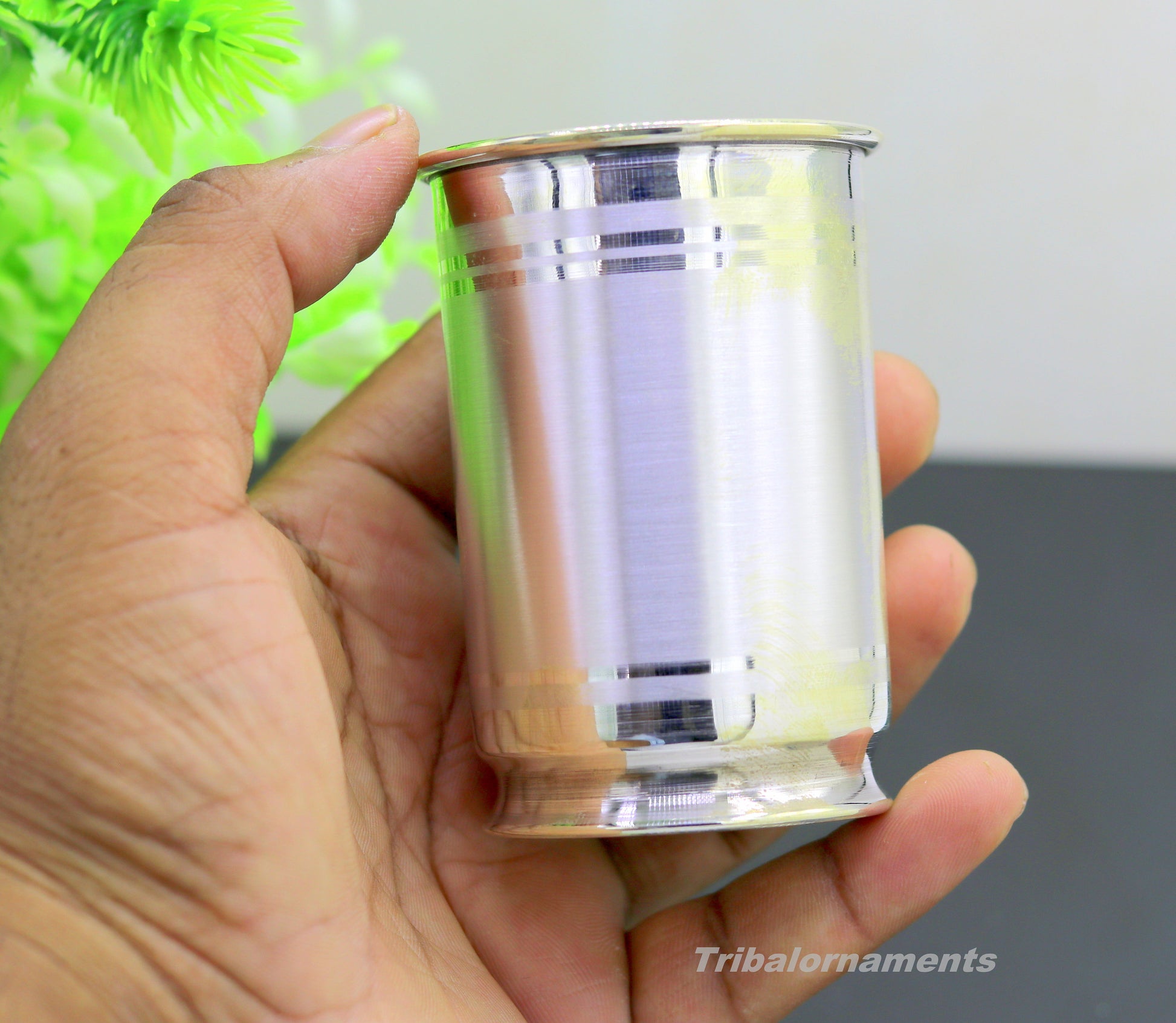 Handmade 999 fine silver vessels, water/milk Glass tumbler, silver flask, baby kids silver utensils for stay healthy from bacteria sv38 - TRIBAL ORNAMENTS