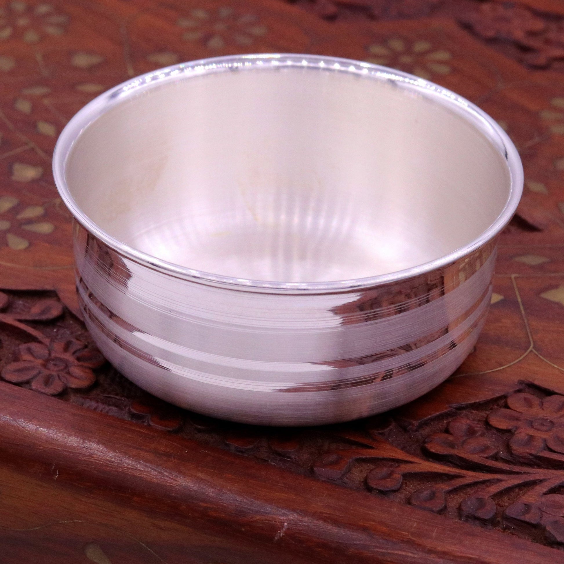 Handmade 999 fine silver baby bowl, excellent silver utensils from india, plain high quality silver vessels, silver kitchen utensils sv41 - TRIBAL ORNAMENTS