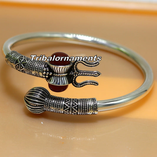 vintage design Handcrafted 925 sterling silver bangle bracelet kada excellent god shiva trident customized jewelry, excellent gifting nsk238 - TRIBAL ORNAMENTS