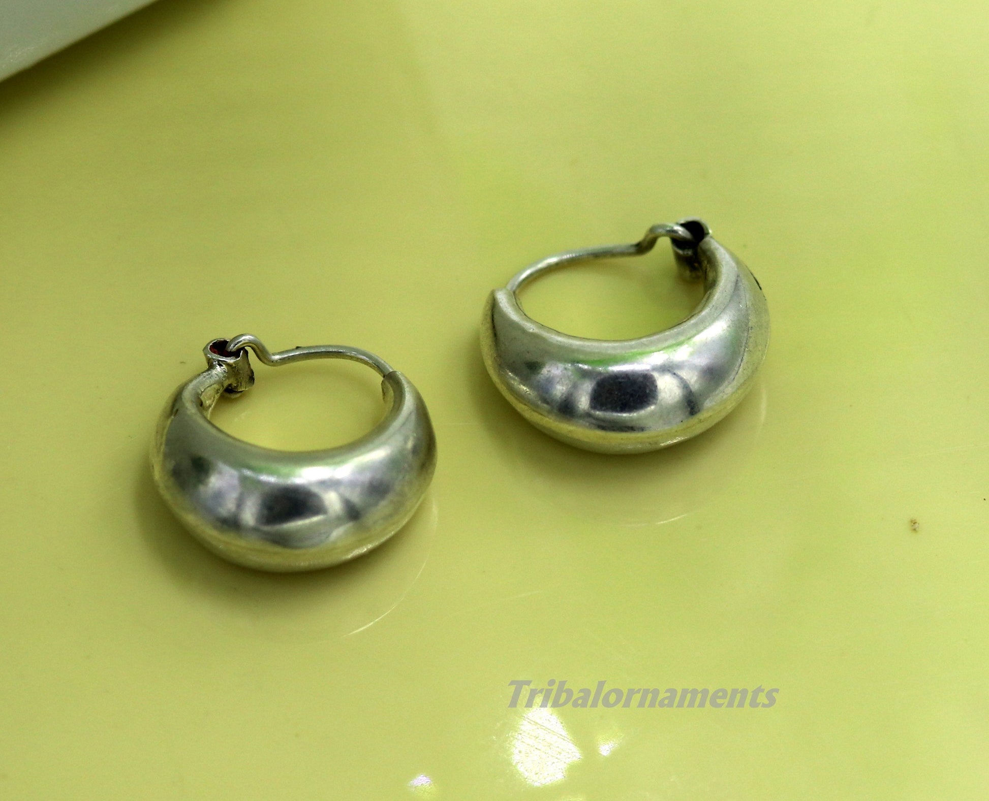 Traditional jewelry 925 sterling silver handmade vintage ethnic style hoops earrings kundal,ethnic pretty tribal belly dance jewelry s850 - TRIBAL ORNAMENTS