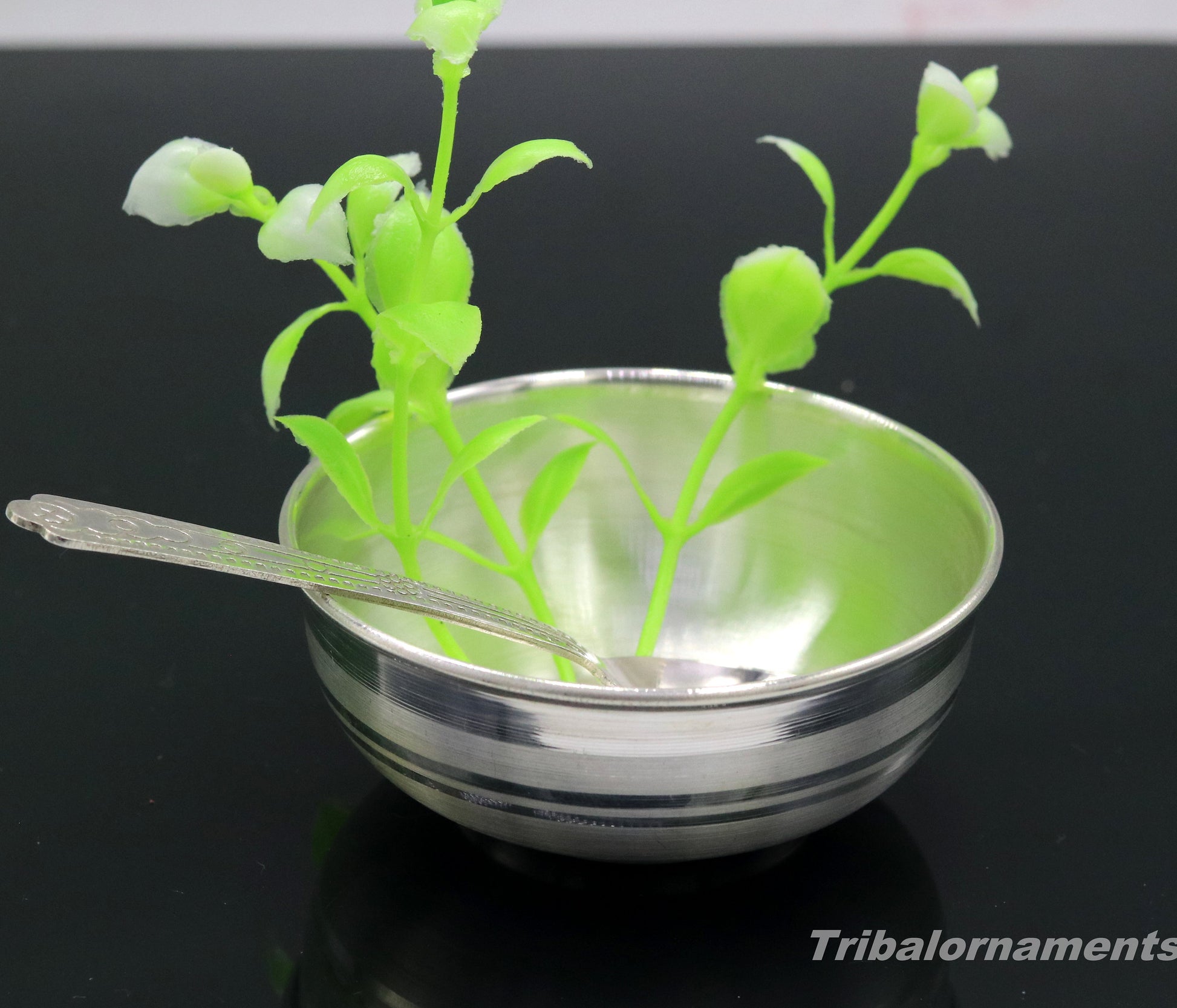 999 fine solid silver handmade small bowl for baby food, pure silver vessels, silver utensils, home and kitchen accessories india sv30 - TRIBAL ORNAMENTS