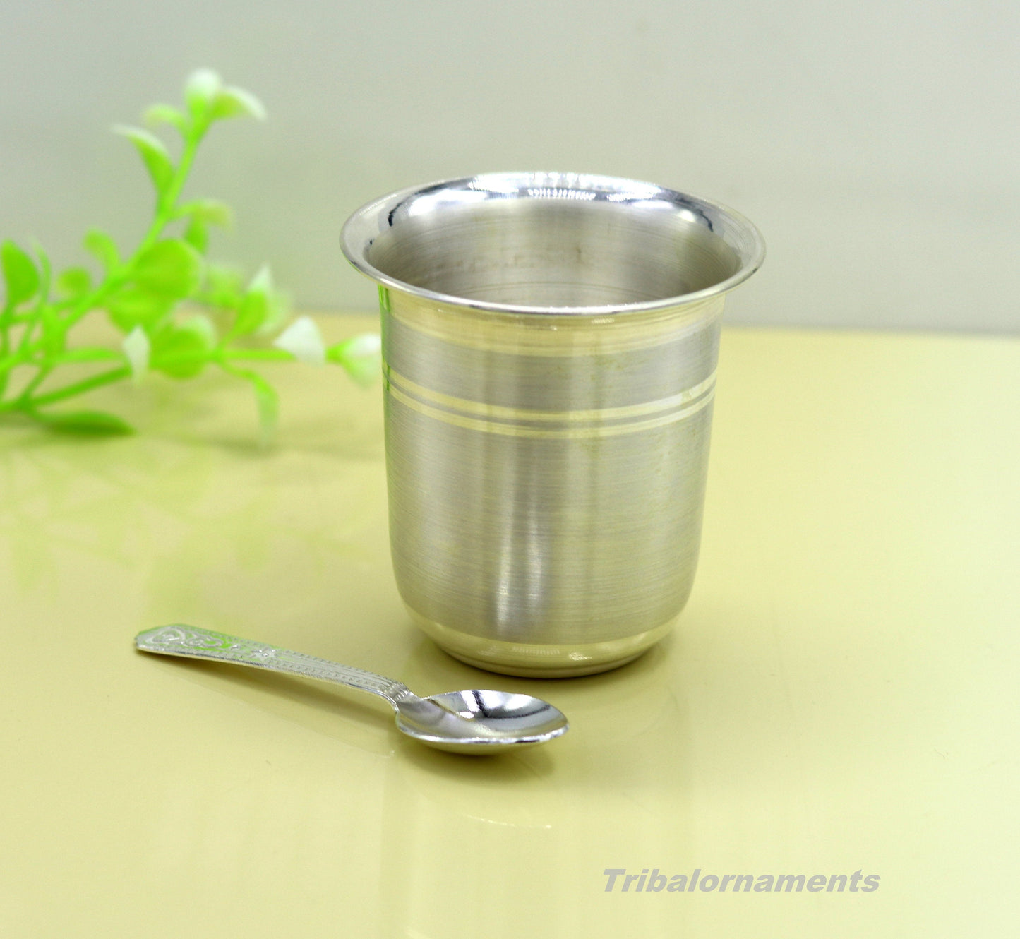 999 fine silver handmade vessels, water/milk Glass tumbler, silver flask, baby kids silver utensils for stay healthy from bacteria sv36 - TRIBAL ORNAMENTS