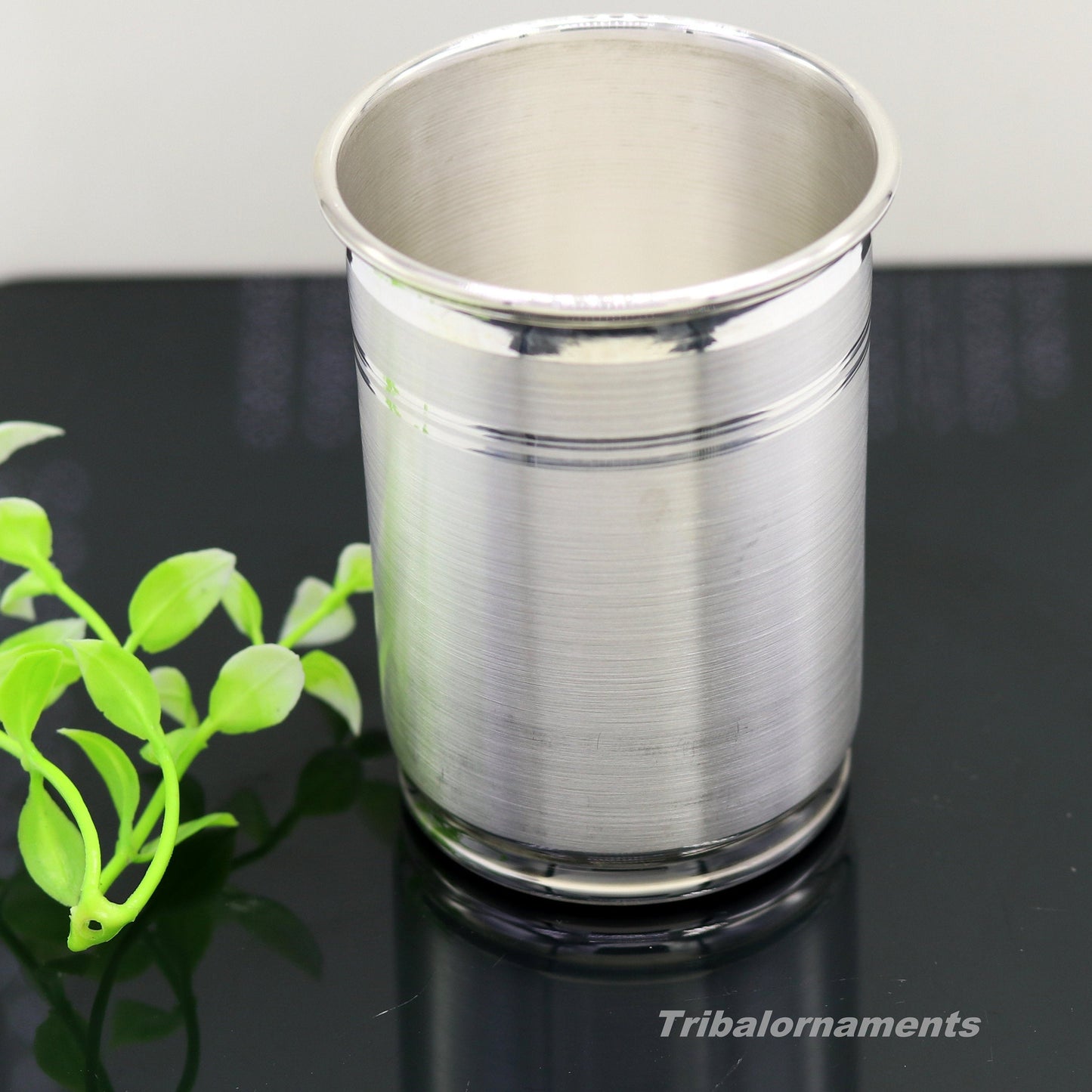 Handmade 999 fine silver water/milk Glass tumbler, silver flask, baby kids feeding water milk silver utensils for stay healthy family sv178 - TRIBAL ORNAMENTS