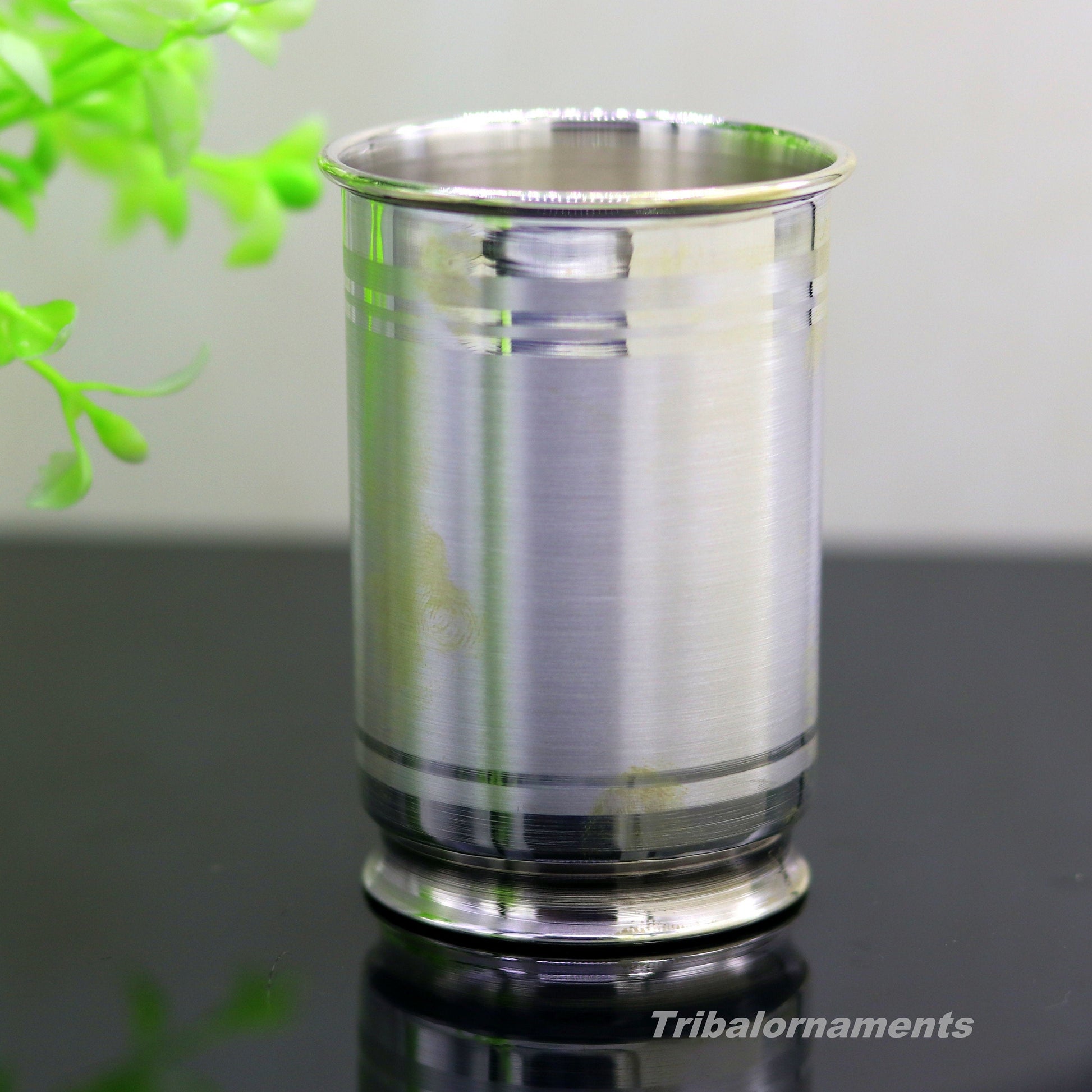 Handmade 999 fine silver vessels, water/milk Glass tumbler, silver flask, baby kids silver utensils for stay healthy from bacteria sv38 - TRIBAL ORNAMENTS