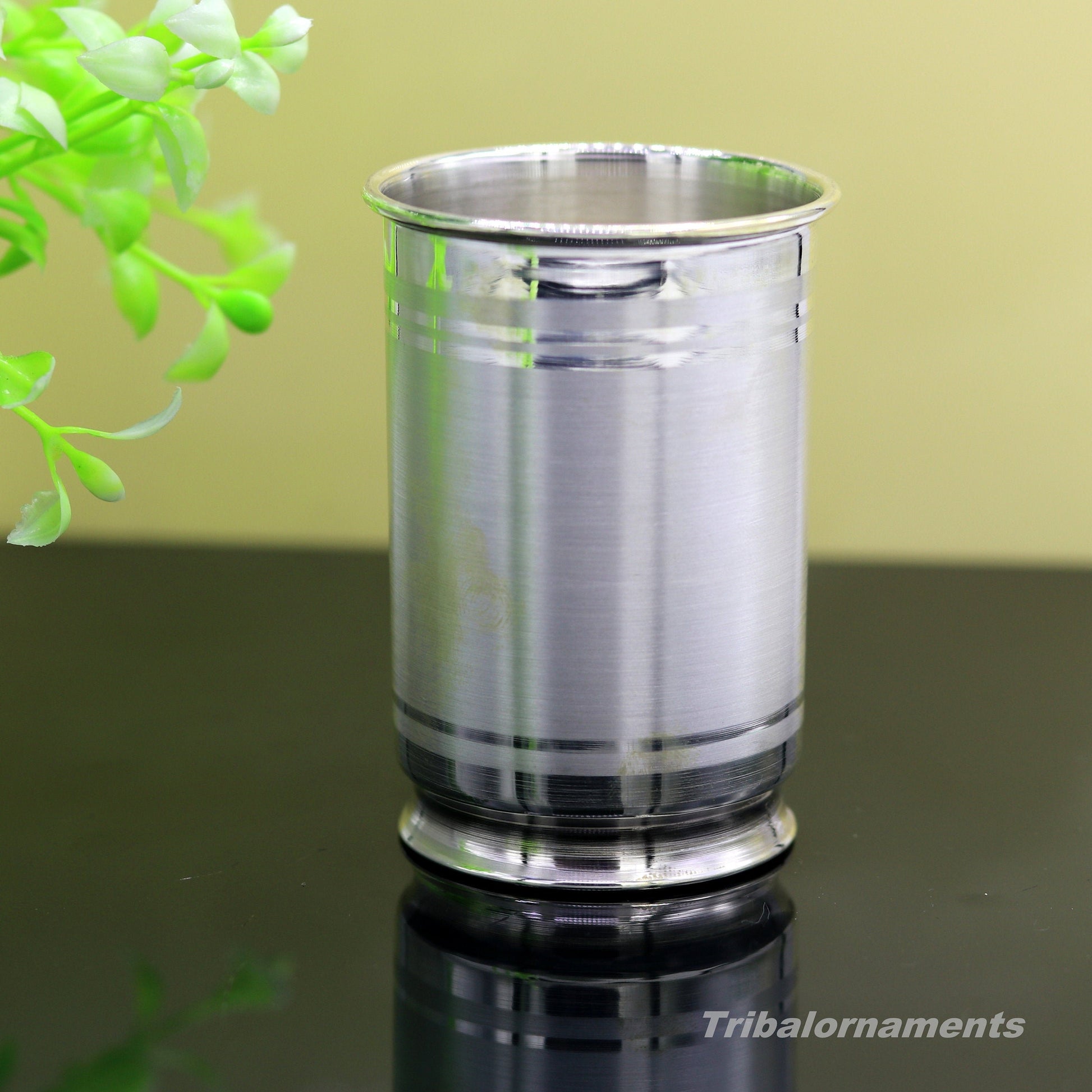 Handmade 999 fine silver vessels, water/milk Glass tumbler, silver flask, baby kids silver utensils for stay healthy from bacteria sv38 - TRIBAL ORNAMENTS