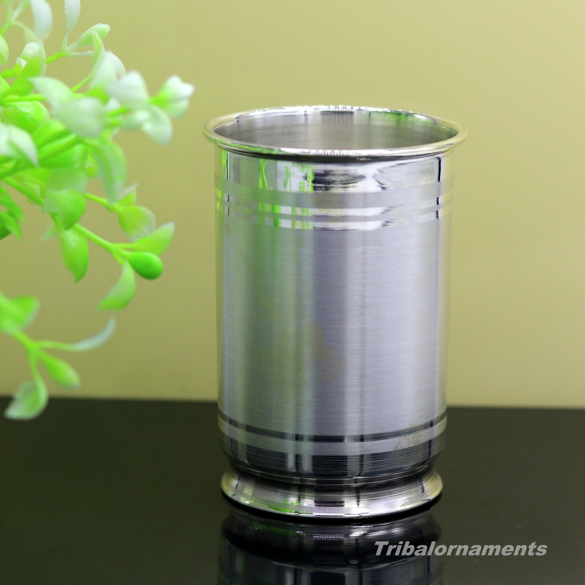 Handmade 999 fine silver vessels, water/milk Glass tumbler, silver flask, baby kids silver utensils for stay healthy from bacteria sv38 - TRIBAL ORNAMENTS