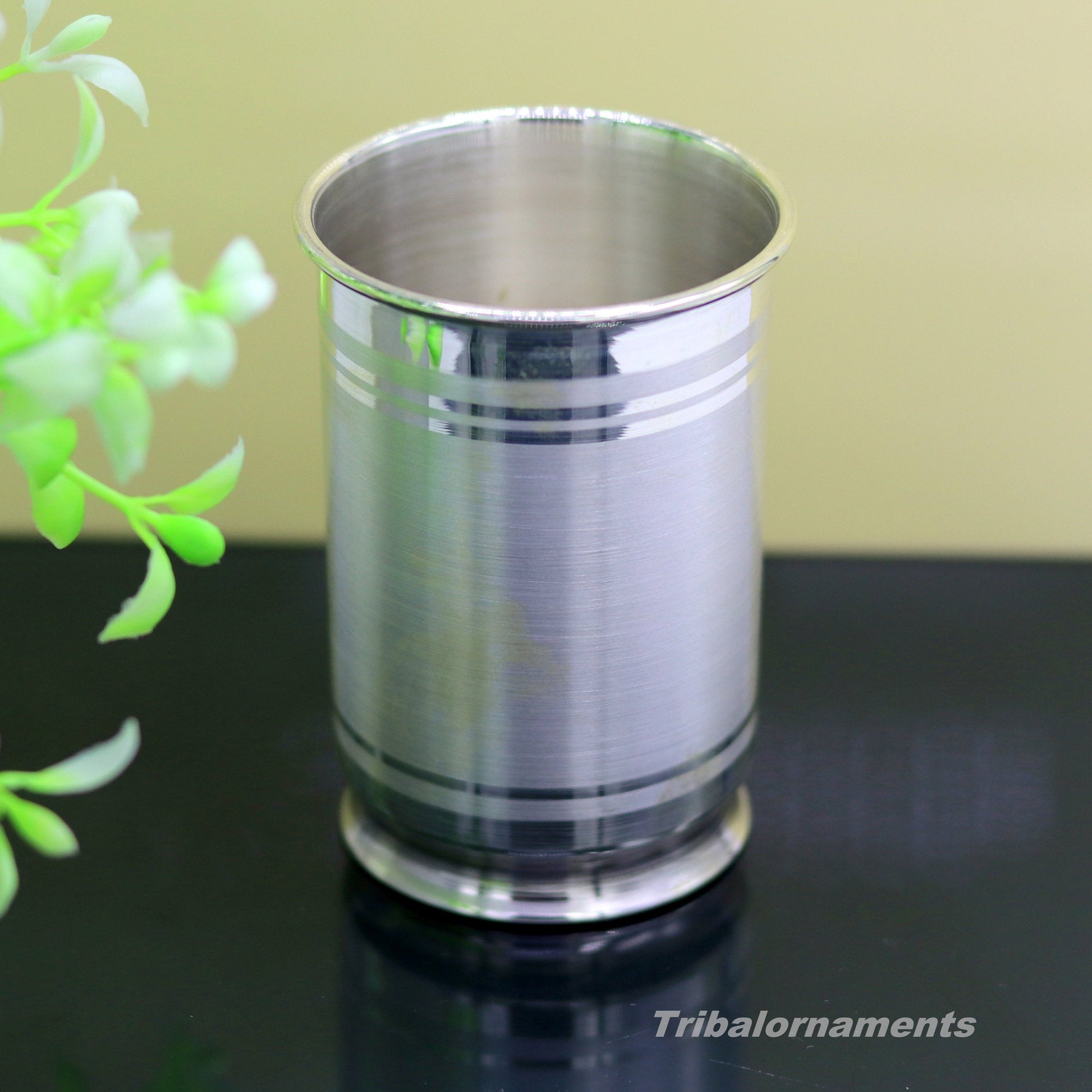 Handmade 999 fine silver vessels, water/milk Glass tumbler, silver flask, baby kids silver utensils for stay healthy from bacteria sv38 - TRIBAL ORNAMENTS