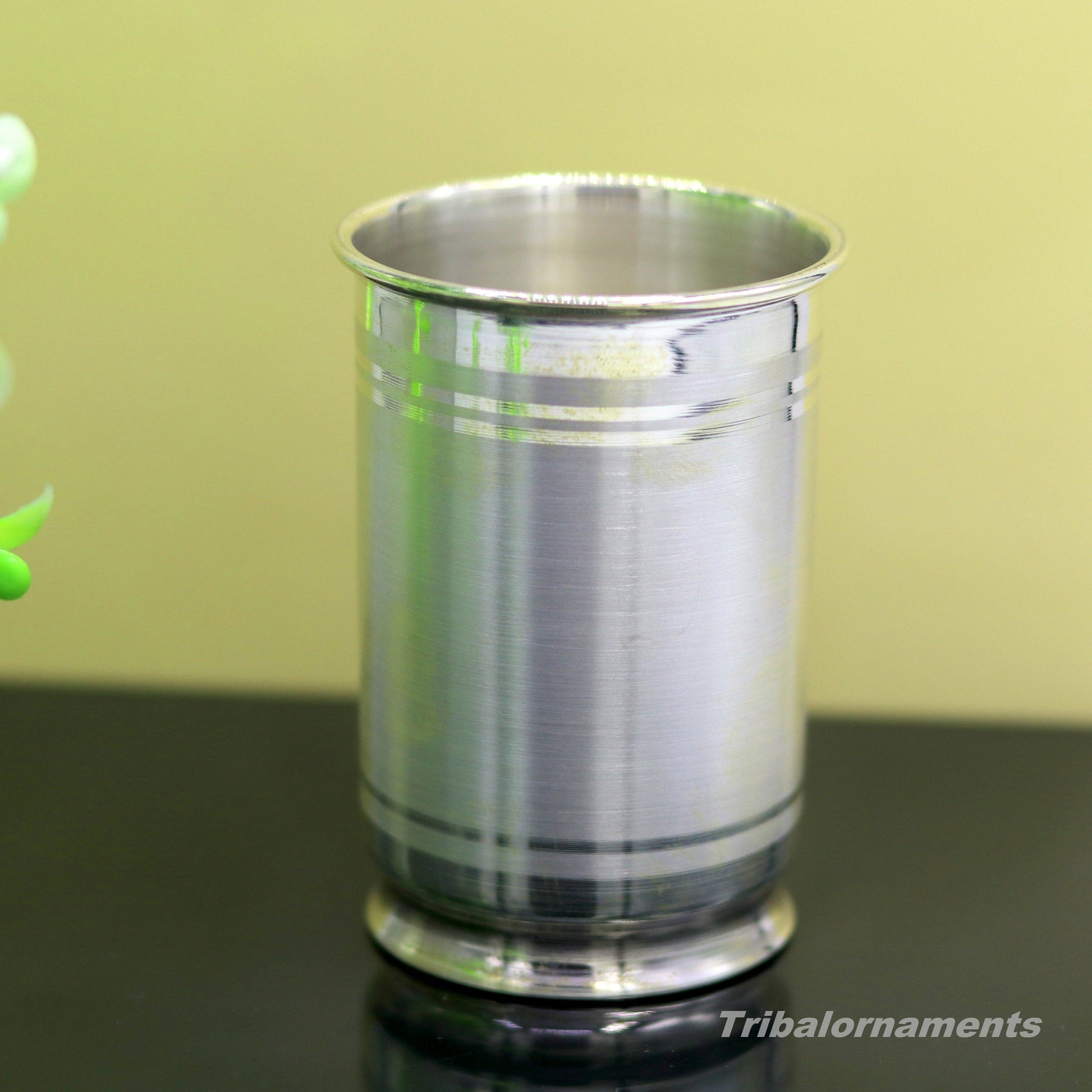 Handmade 999 fine silver vessels, water/milk Glass tumbler, silver flask, baby kids silver utensils for stay healthy from bacteria sv38 - TRIBAL ORNAMENTS