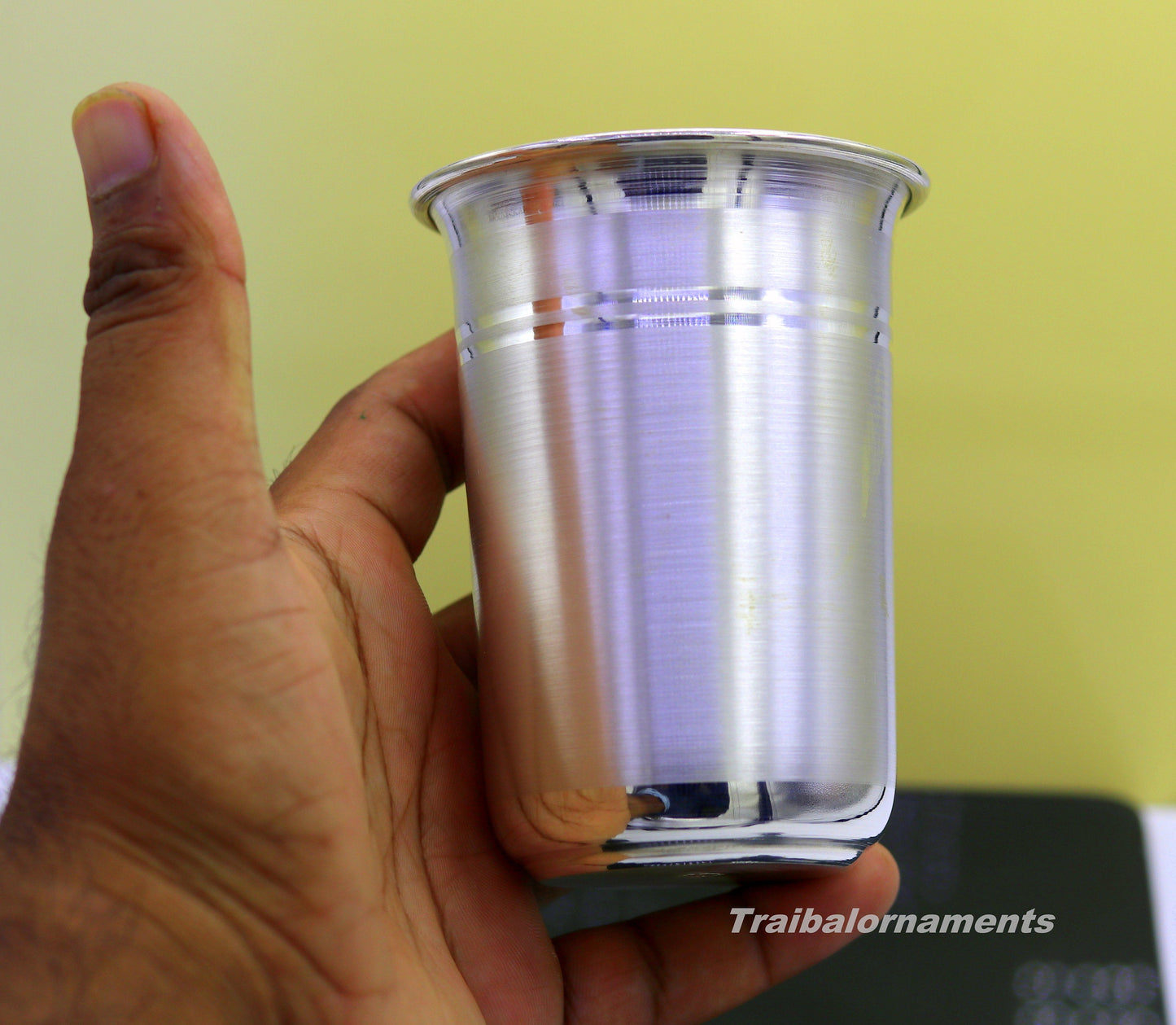Pure 999 fine silver handmade vessels, water/milk Glass tumbler, silver flask, baby silver utensils for stay healthy from bacteria sv39 - TRIBAL ORNAMENTS