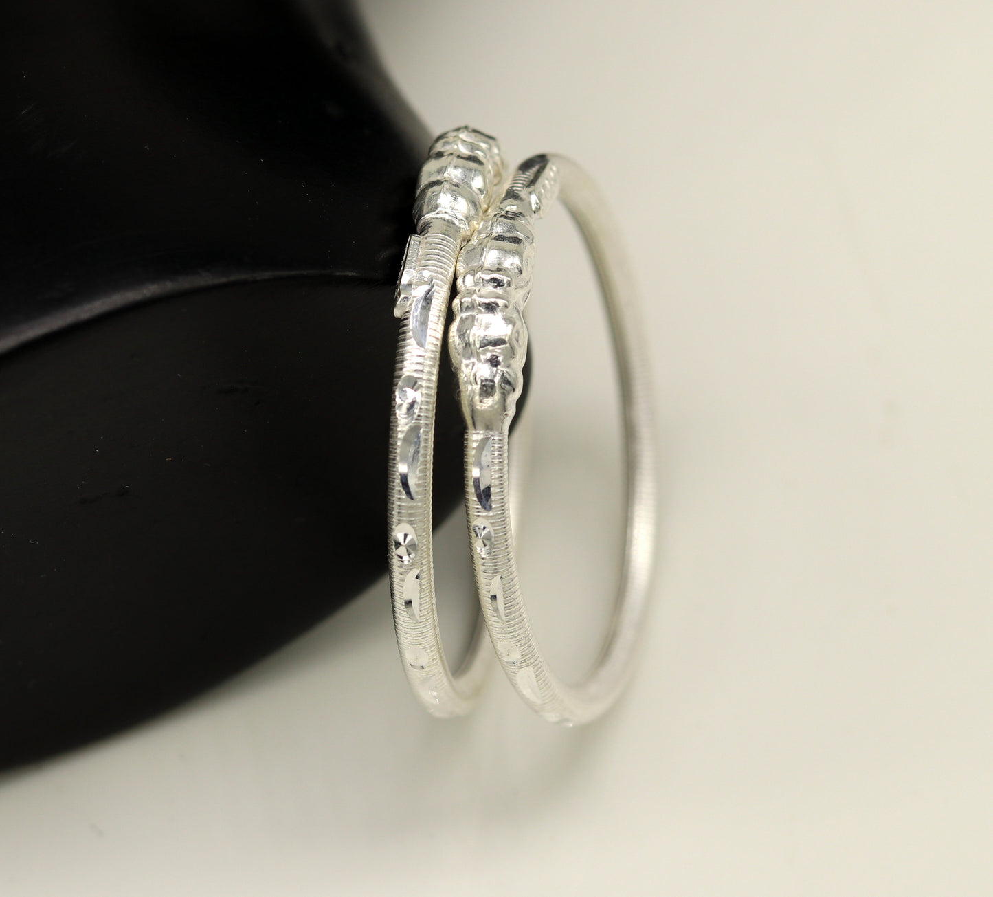 Vintage design handmade crocodile face sterling silver bangle bracelet new born baby, fabulous customized tribal unisex kids jewelry ba82 - TRIBAL ORNAMENTS