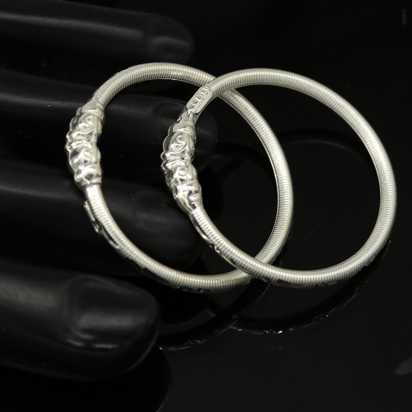 Vintage design handmade crocodile face sterling silver bangle bracelet new born baby, fabulous customized tribal unisex kids jewelry ba82 - TRIBAL ORNAMENTS