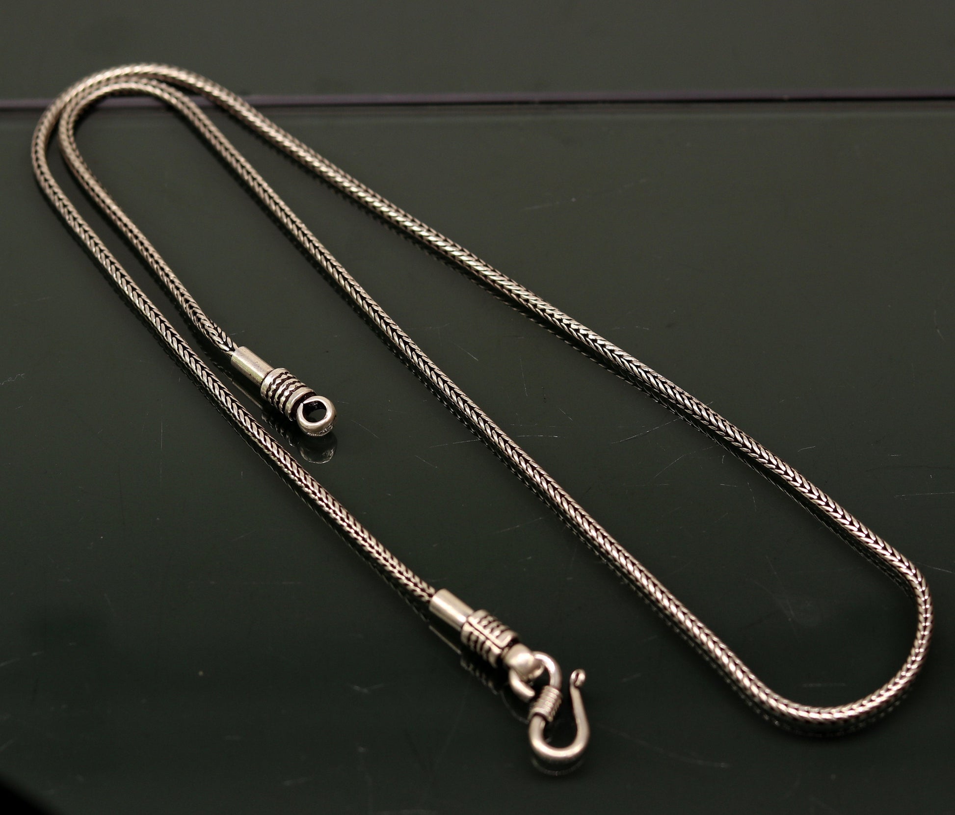 18" to 24" 2mm 925 sterling silver vintage style wheat chain necklace, screw chain, pendant chain for pendant, customized necklace jewelry ch75 - TRIBAL ORNAMENTS