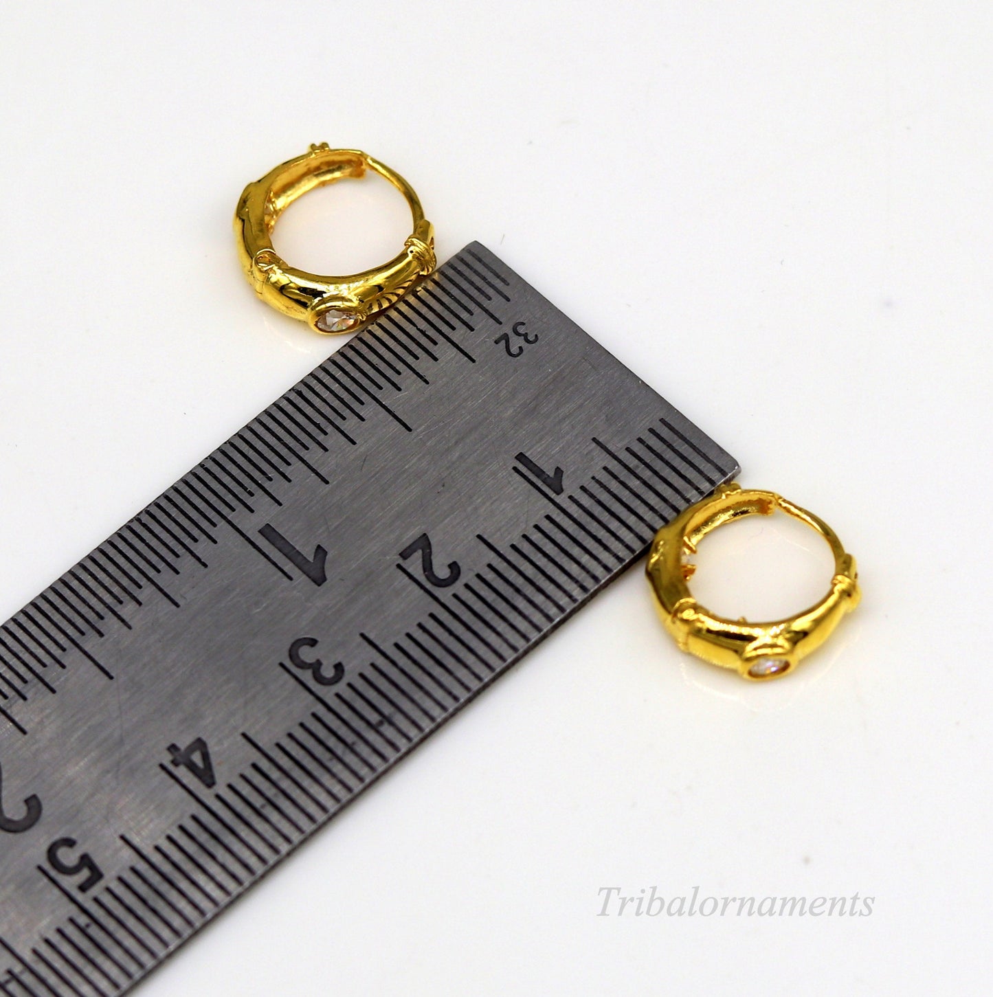 Vintage design 18kt yellow gold handmade fabulous hoops earring bali, amazing customized gifting unisex tribal jewelry ho44 - TRIBAL ORNAMENTS