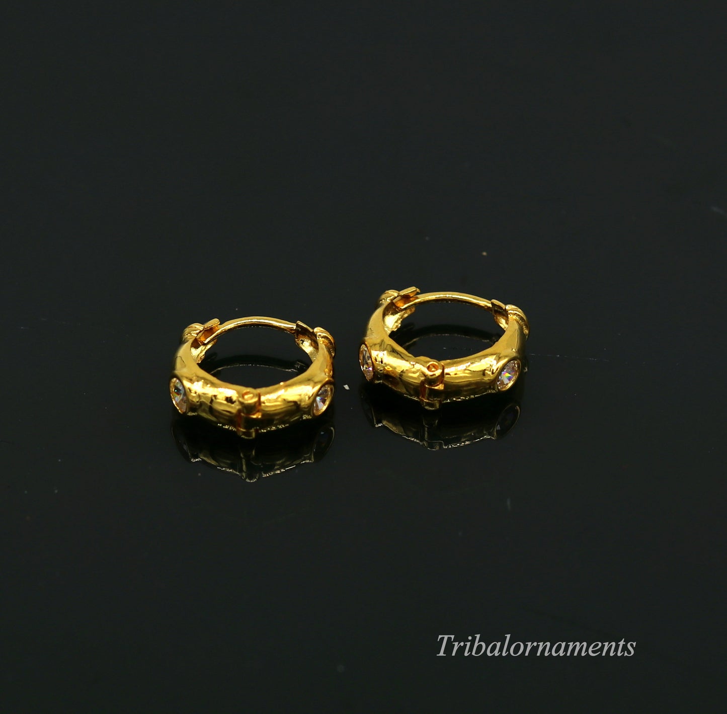 Vintage design 18kt yellow gold handmade fabulous hoops earring bali, amazing customized gifting unisex tribal jewelry ho44 - TRIBAL ORNAMENTS
