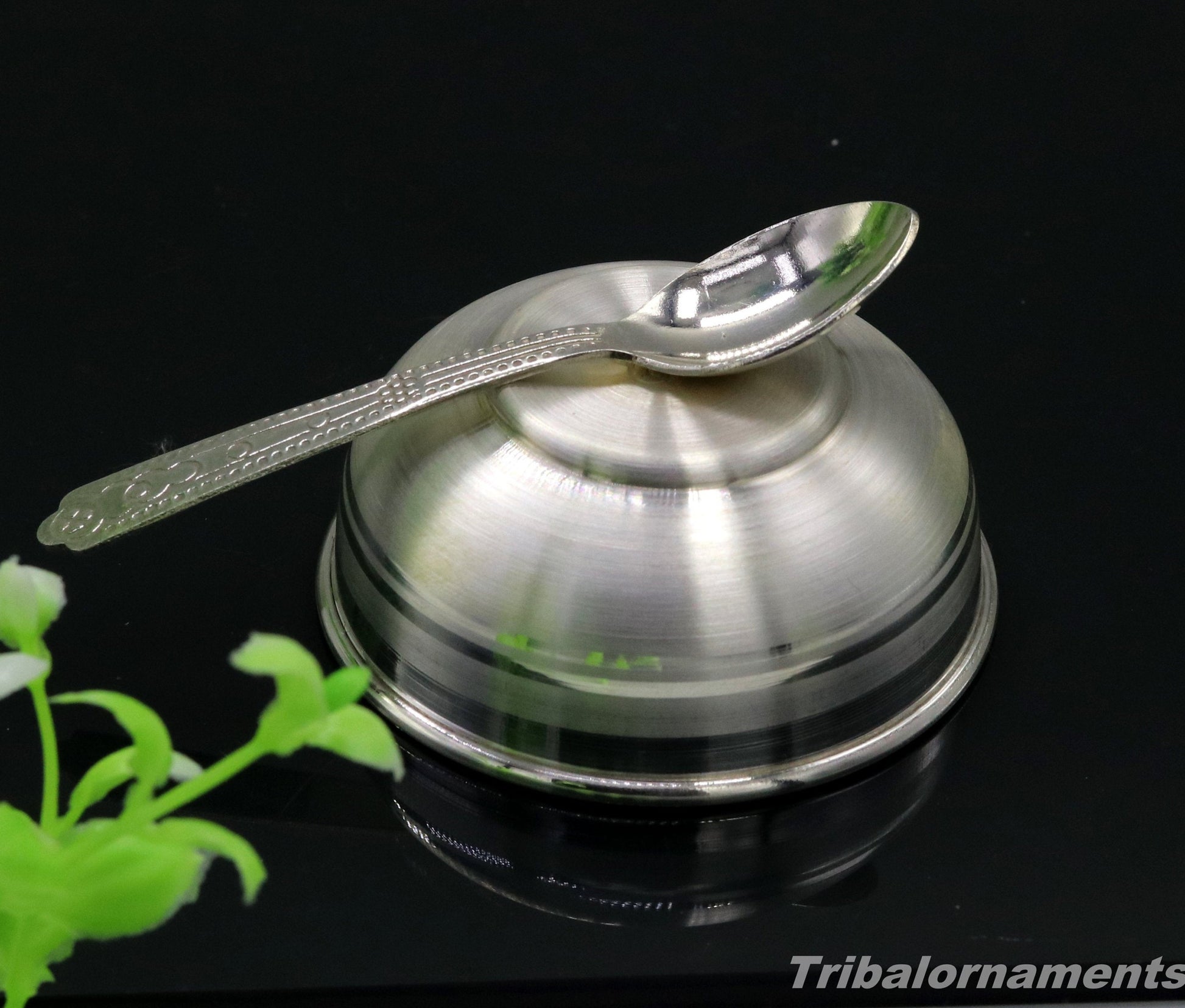 999 fine silver handmade small bowl for baby feeding bowl, pure silver vessels, silver utensils, home and kitchen accessories india sv40 - TRIBAL ORNAMENTS