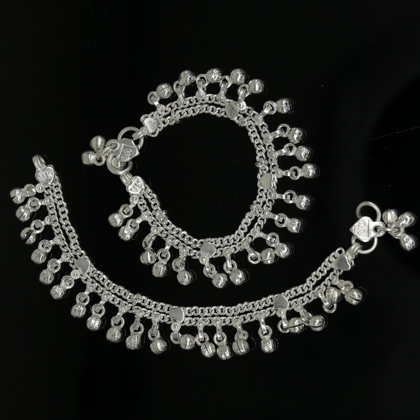 6" long Sterling silver handmade amazing silver ankle bracelet baby anklet noisy sound charm customized anklet personalized gifting ank213 - TRIBAL ORNAMENTS