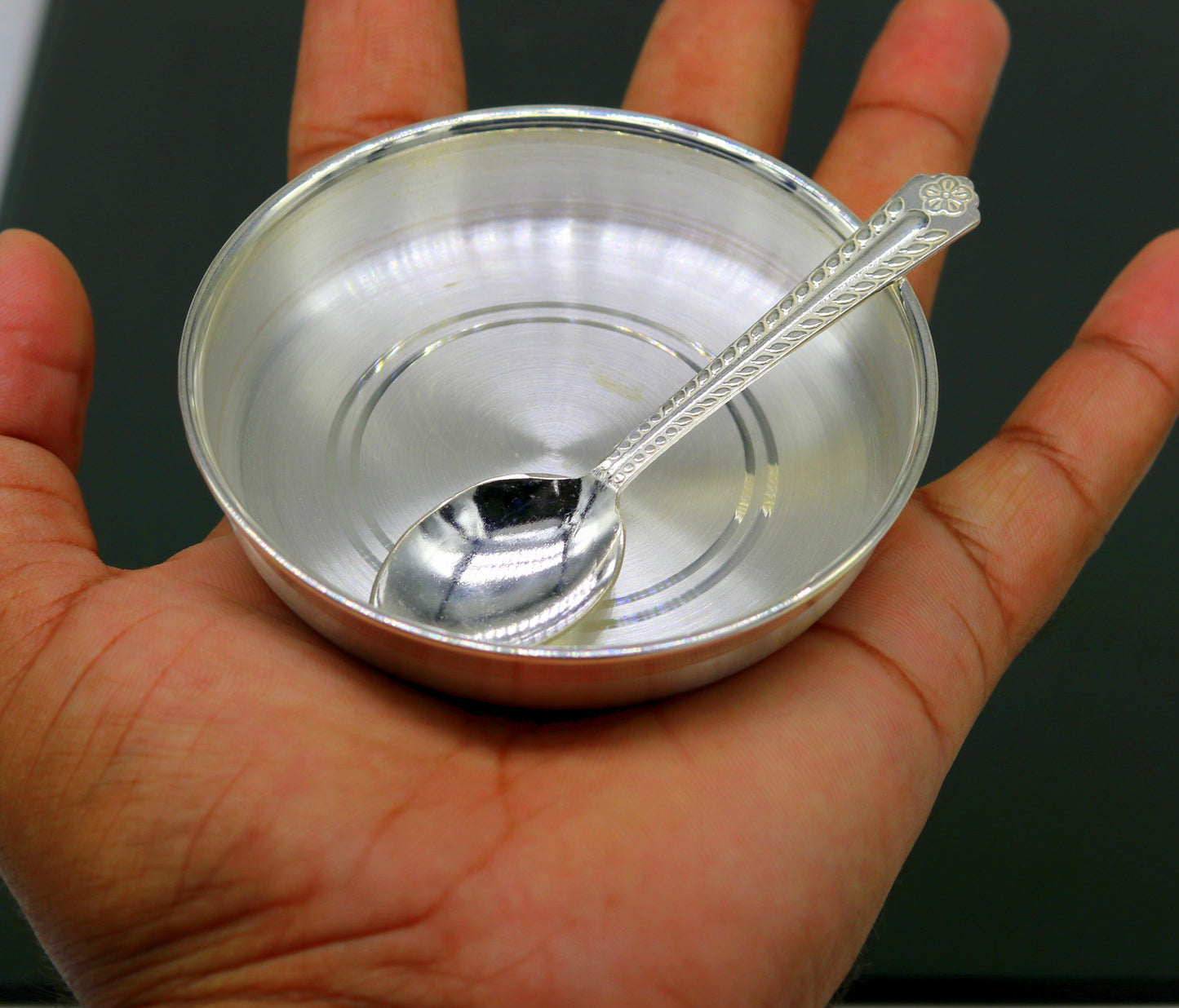 999 Fine silver handmade excellent silver vessels, silver utensils, silve baby plate,tray silver art, silver bowl, cup , baby feeding sv46 - TRIBAL ORNAMENTS