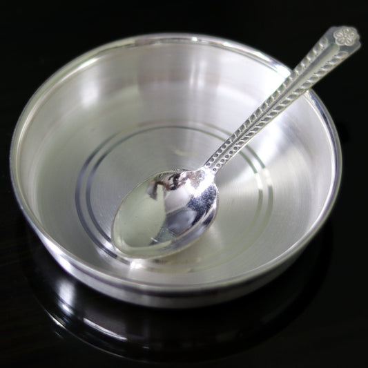 999 Fine silver handmade excellent silver vessels, silver utensils, silve baby plate,tray silver art, silver bowl, cup , baby feeding sv46 - TRIBAL ORNAMENTS