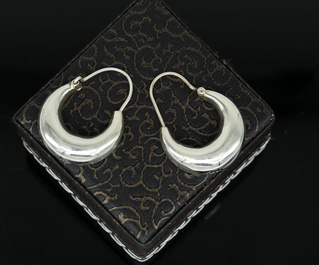 Handmade 925 sterling silver jewelry, fabulous vintage stylish customized hoops earrings bali tribal ethnic personalized jewelry ske1 - TRIBAL ORNAMENTS