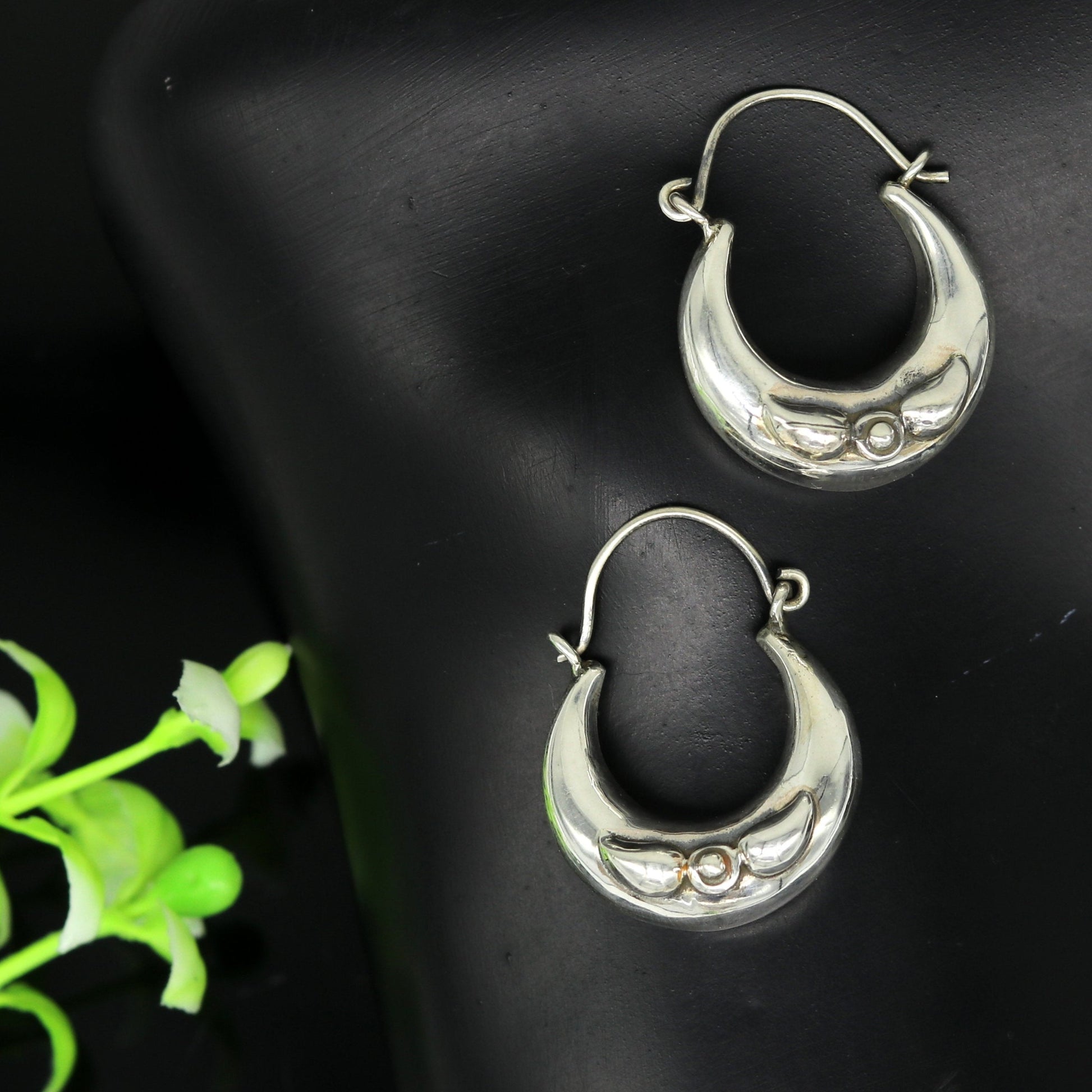 Handmade 925 sterling silver jewelry, fabulous vintage stylish customized hoops earrings bali tribal ethnic personalized jewelry ske17 - TRIBAL ORNAMENTS