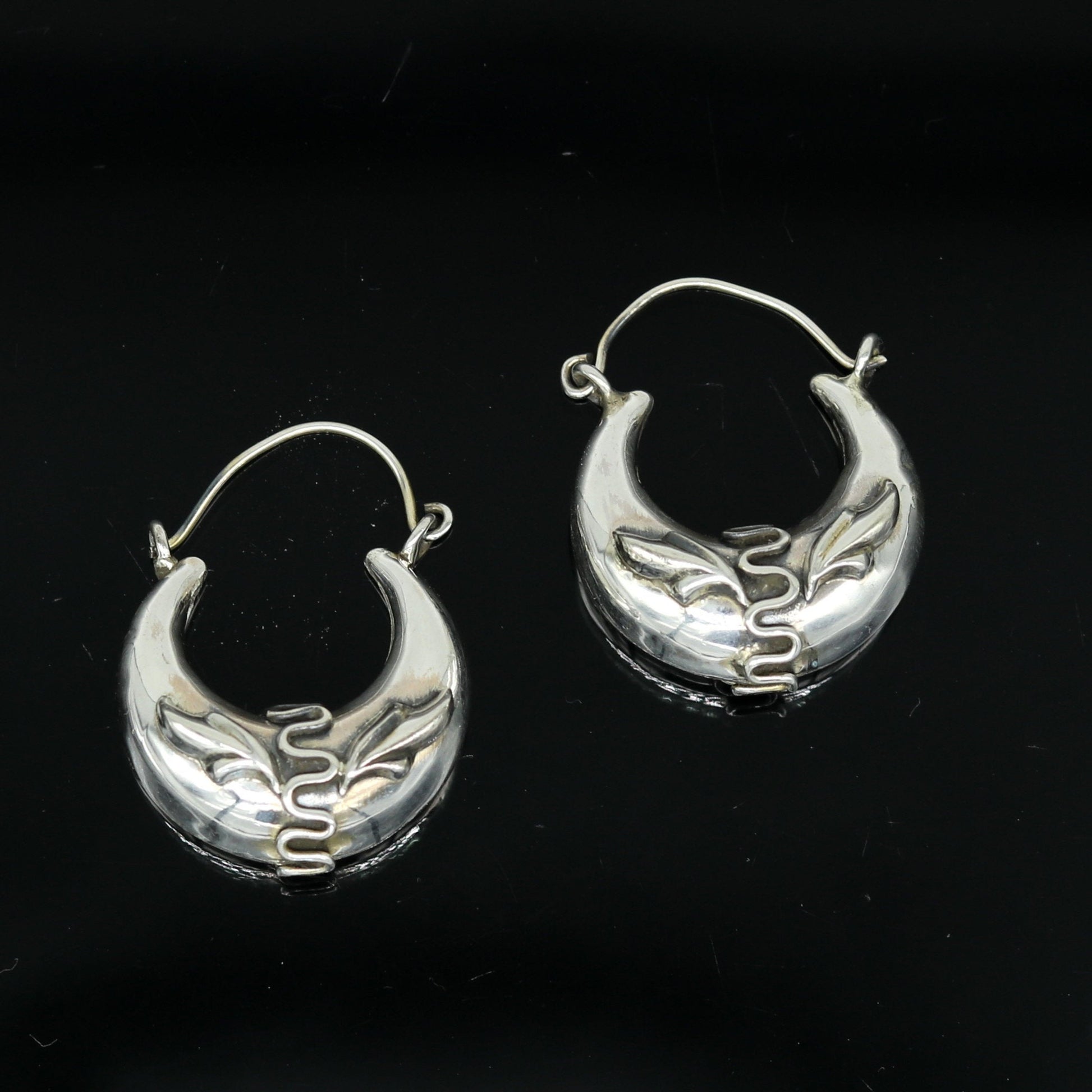 925 sterling Handmade silver jewelry, fabulous vintage stylish customized hoops earrings bali tribal ethnic personalized jewelry ske3 - TRIBAL ORNAMENTS